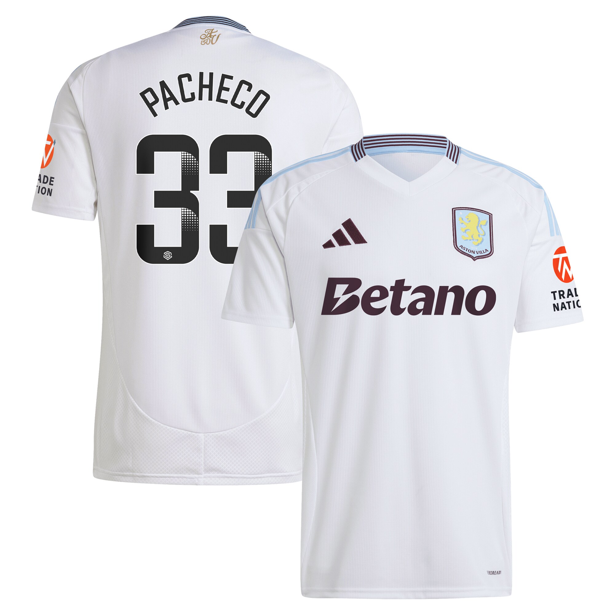 aston villa wsl adidas away shirt 2024-25 with pacheco 33 printing Collection | Official Aston Villa FC Gear Online