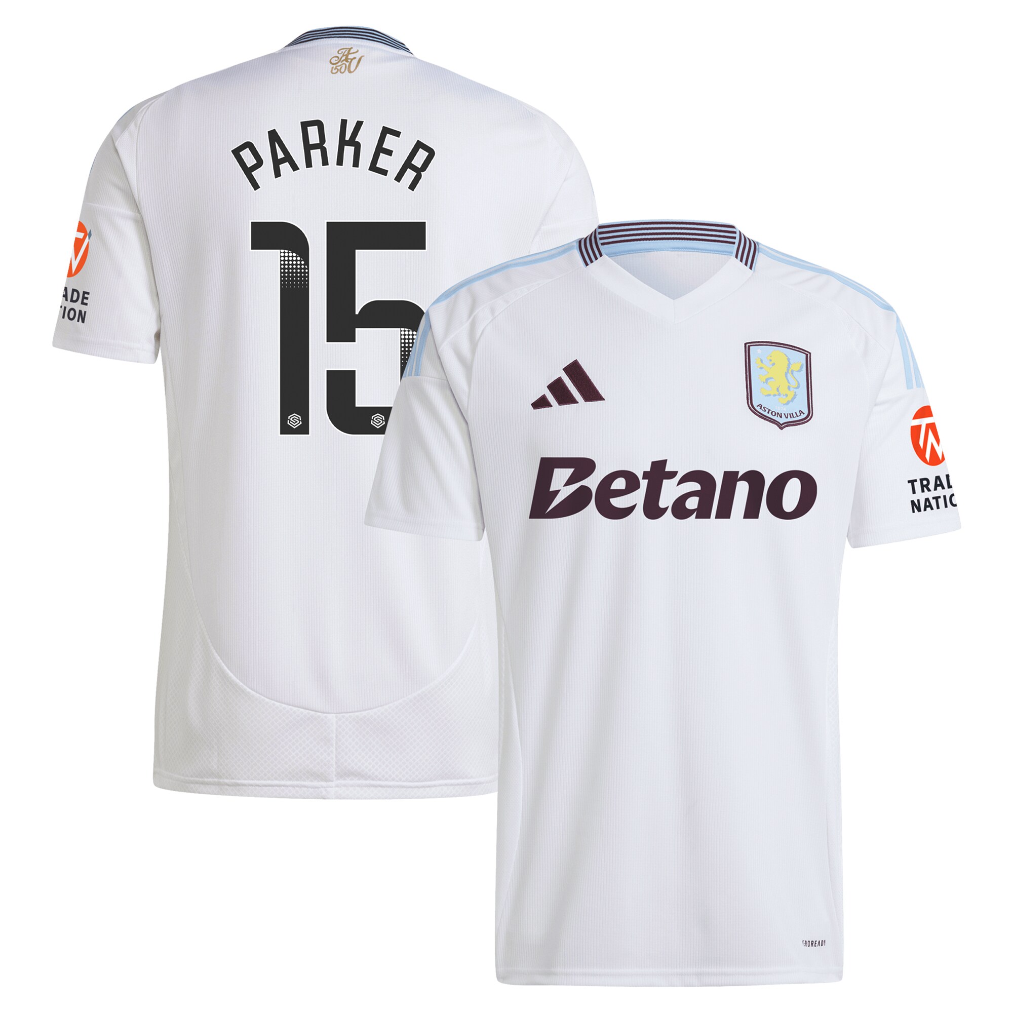 aston villa wsl adidas away shirt 2024-25 with parker 15 printing Collection | Official Aston Villa FC Gear Online