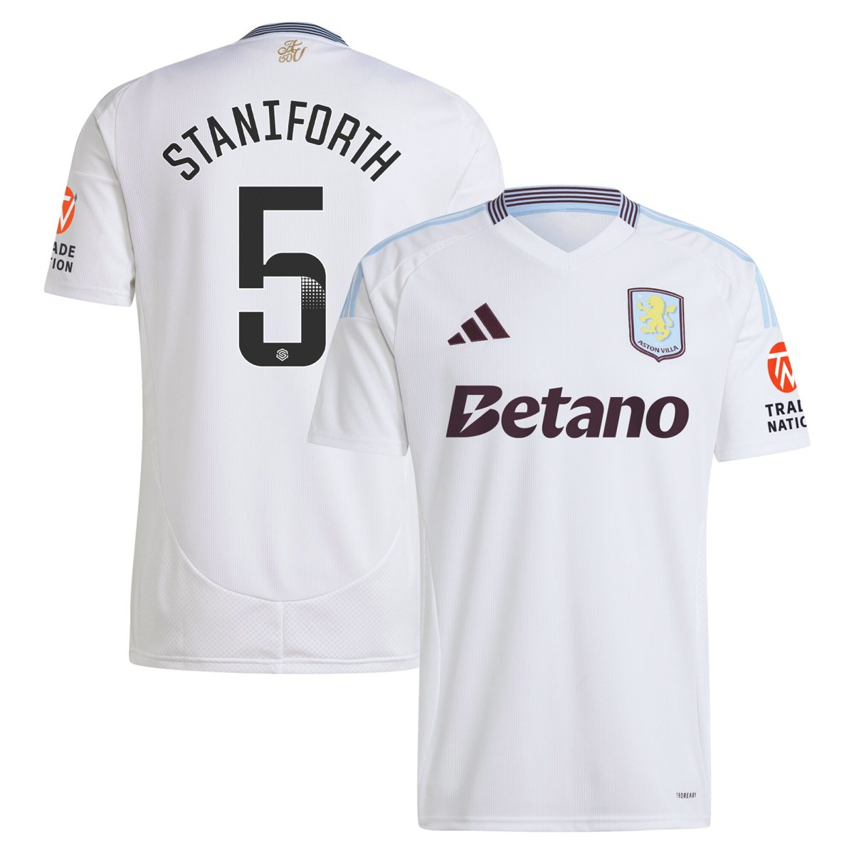 aston villa wsl adidas away shirt 2024-25 with staniforth 5 printing Collection | Official Aston Villa FC Gear Online