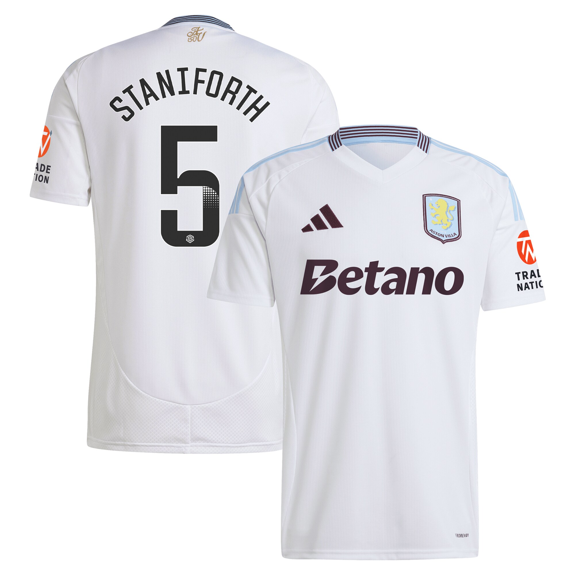 aston villa wsl adidas away shirt 2024-25 with staniforth 5 printing Collection | Official Aston Villa FC Gear Online