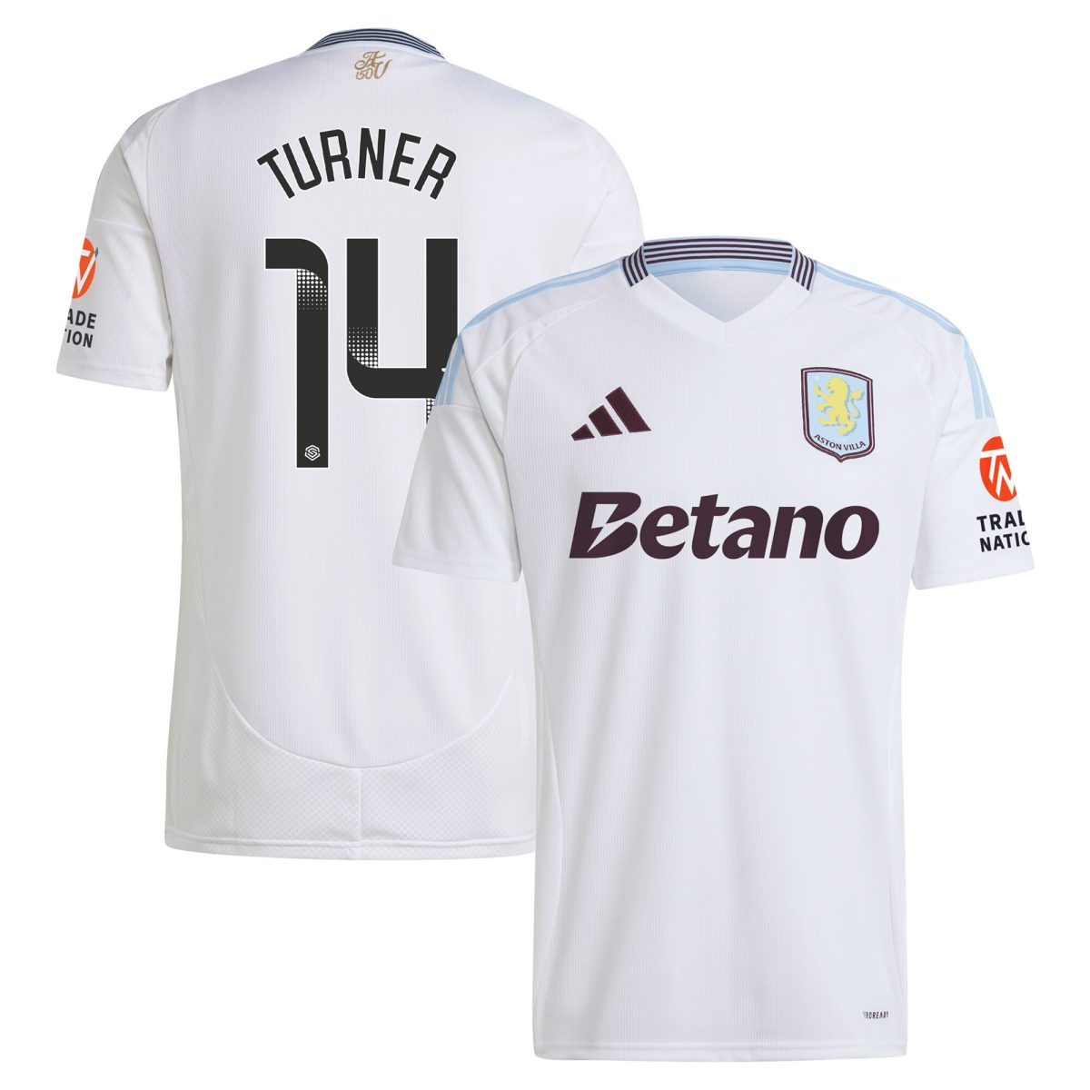 aston villa wsl adidas away shirt 2024-25 with turner 14 printing Collection | Official Aston Villa FC Gear Online