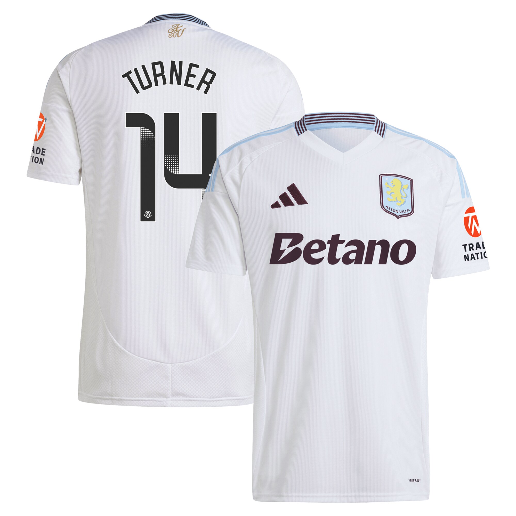 aston villa wsl adidas away shirt 2024-25 with turner 14 printing Collection | Official Aston Villa FC Gear Online