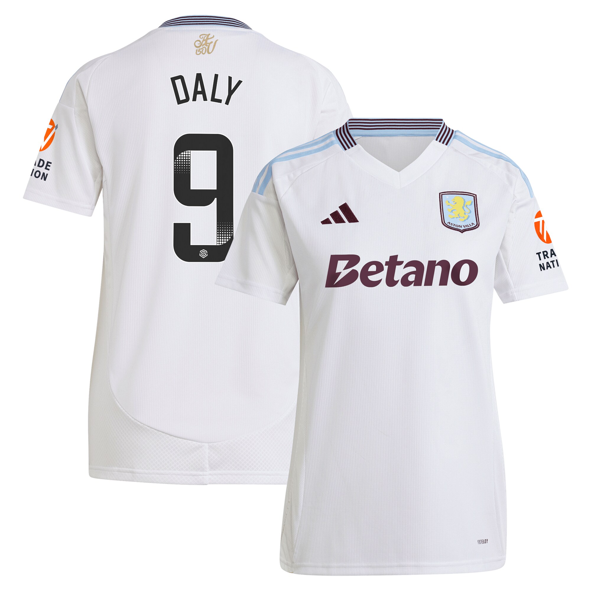 aston villa wsl adidas away shirt 2024-25 – womens with daly 9 printing Collection | Official Aston Villa FC Gear Online