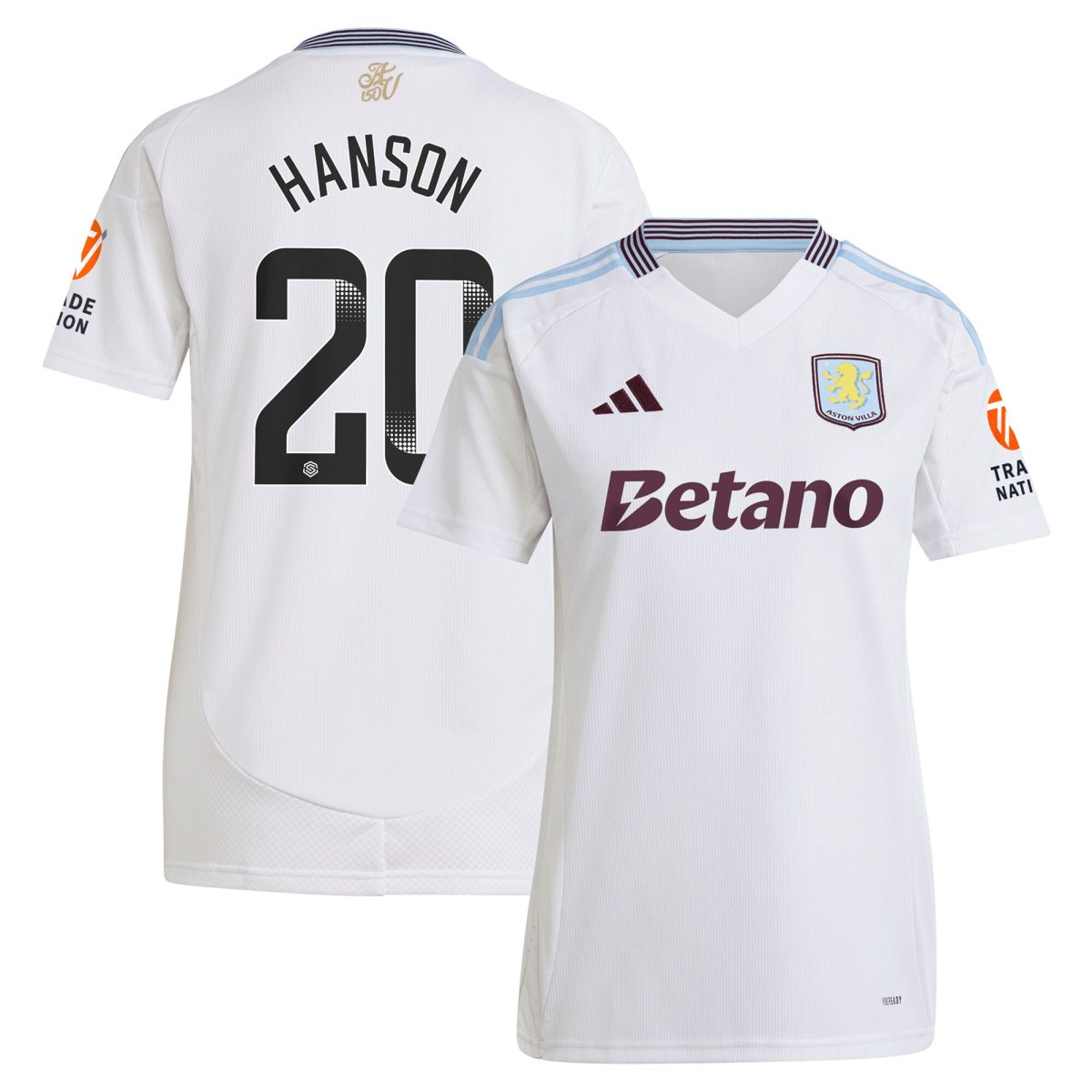 aston villa wsl adidas away shirt 2024-25 – womens with hanson 20 printing Collection | Official Aston Villa FC Gear Online