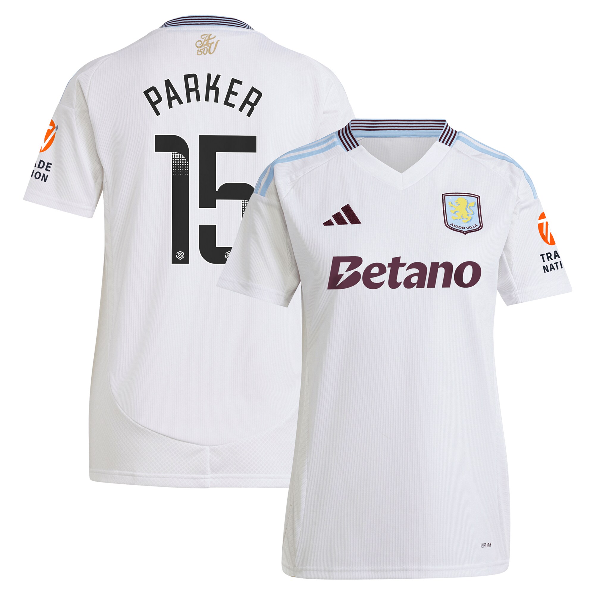 aston villa wsl adidas away shirt 2024-25 – womens with parker 15 printing Collection | Official Aston Villa FC Gear Online