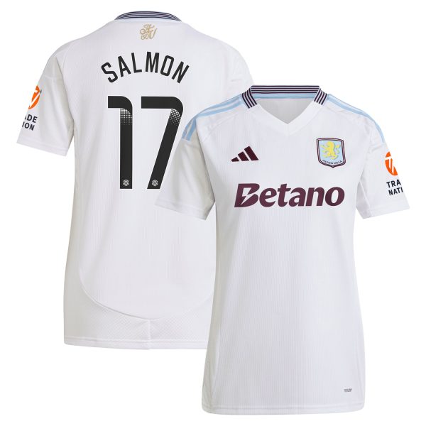 aston villa wsl adidas away shirt 2024-25 – womens with salmon 17 printing Collection | Official Aston Villa FC Gear Online