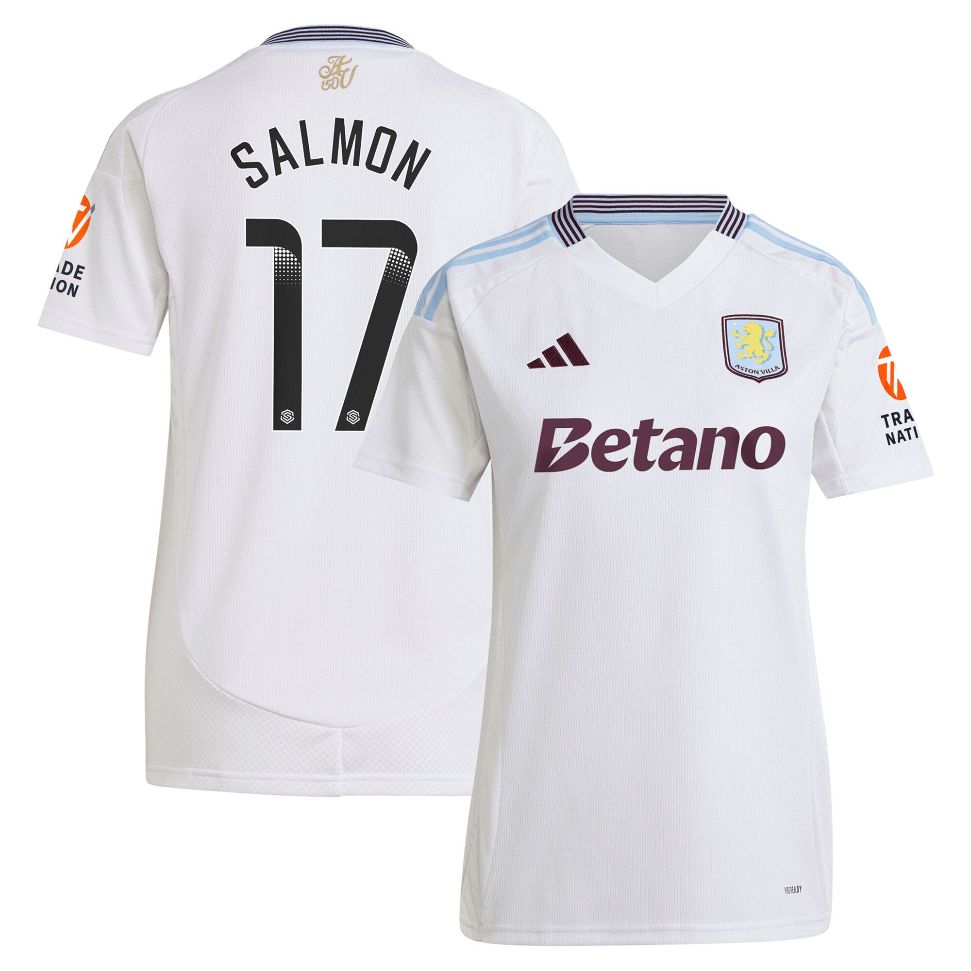 aston villa wsl adidas away shirt 2024-25 – womens with salmon 17 printing Collection | Official Aston Villa FC Gear Online
