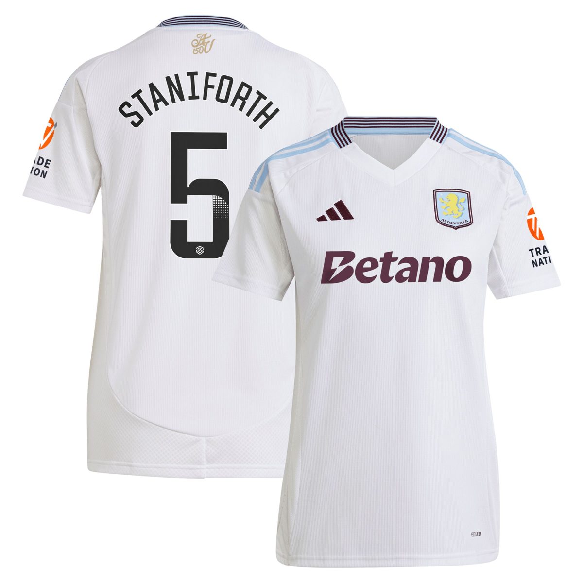 aston villa wsl adidas away shirt 2024-25 – womens with staniforth 5 printing Collection | Official Aston Villa FC Gear Online