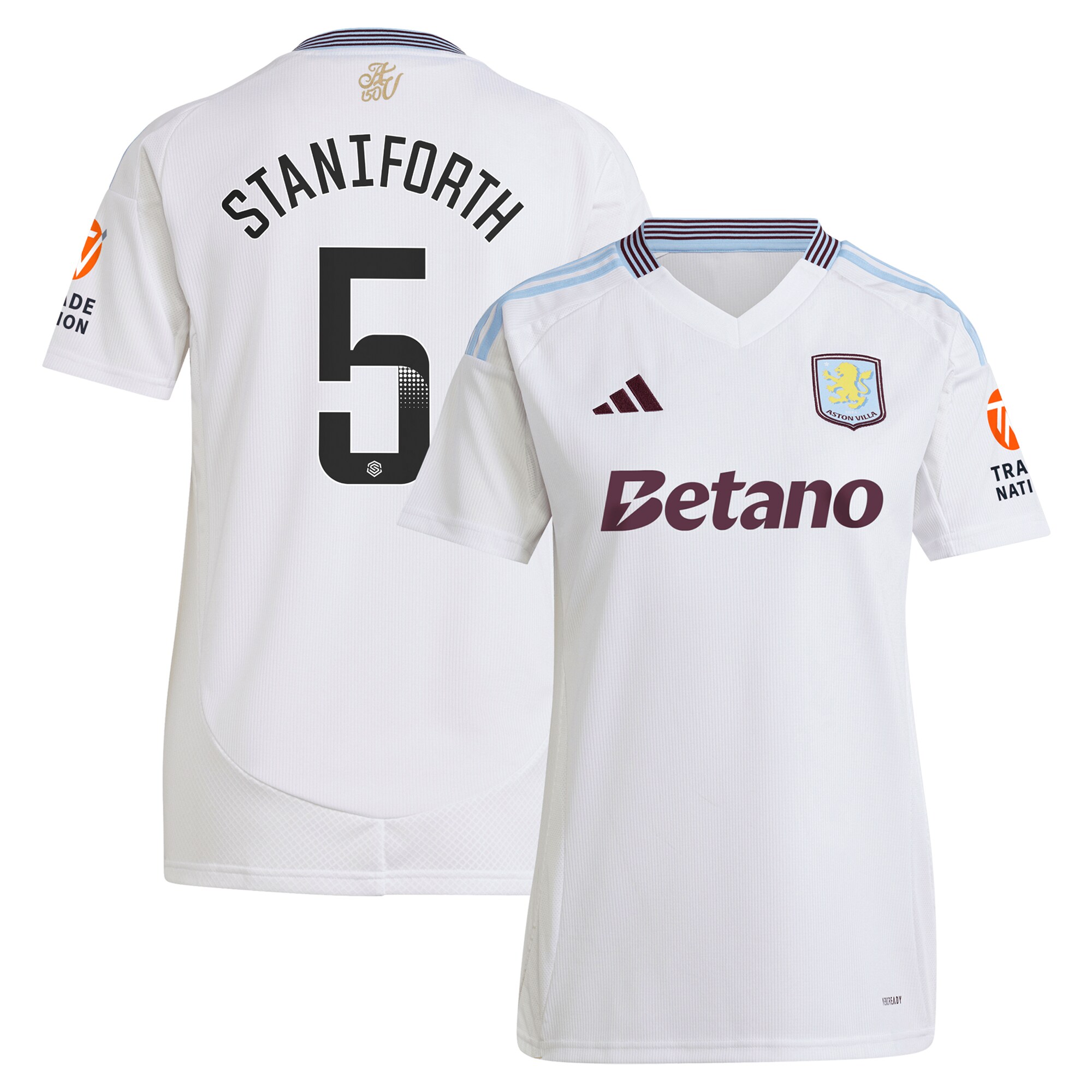aston villa wsl adidas away shirt 2024-25 – womens with staniforth 5 printing Collection | Official Aston Villa FC Gear Online