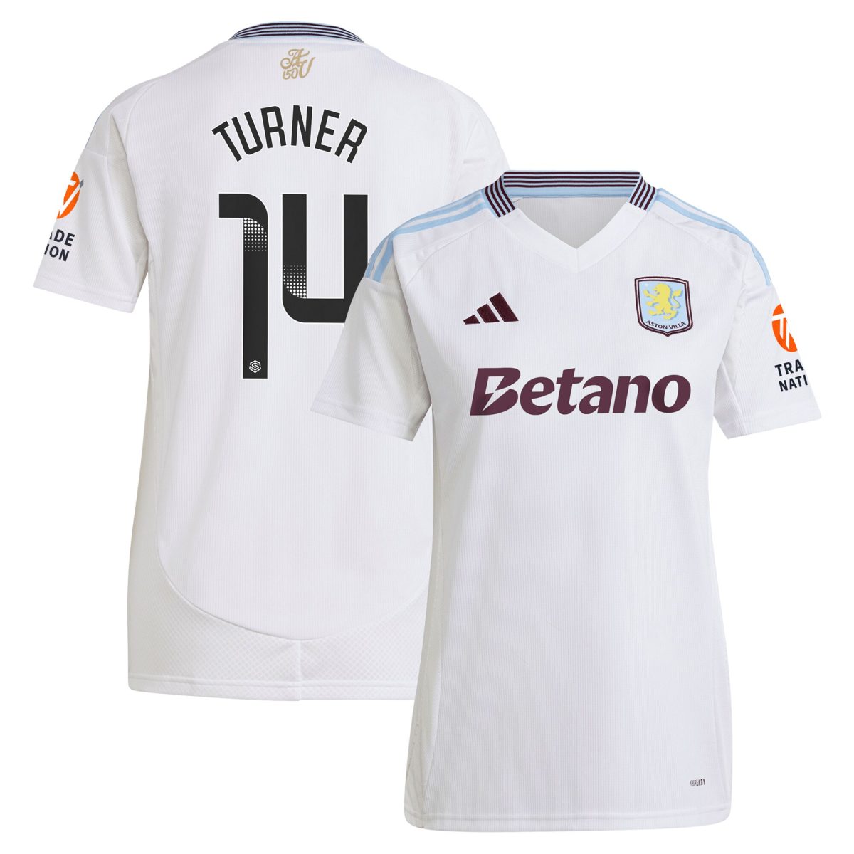 aston villa wsl adidas away shirt 2024-25 – womens with turner 14 printing Collection | Official Aston Villa FC Gear Online
