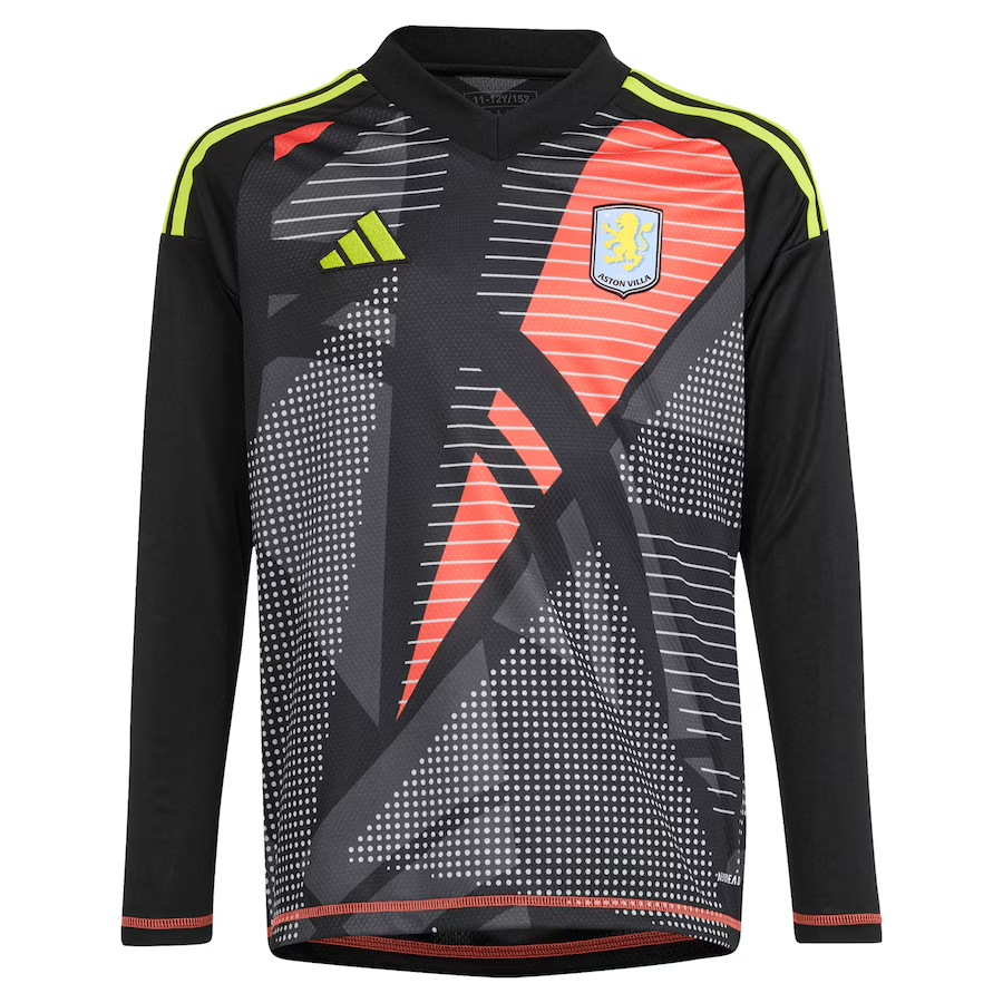 aston villa wsl adidas goalkeeper shirt 2024-25 – long sleeve – kids with d8217angelo 1 printing Collection | Official Aston Villa FC Gear Online