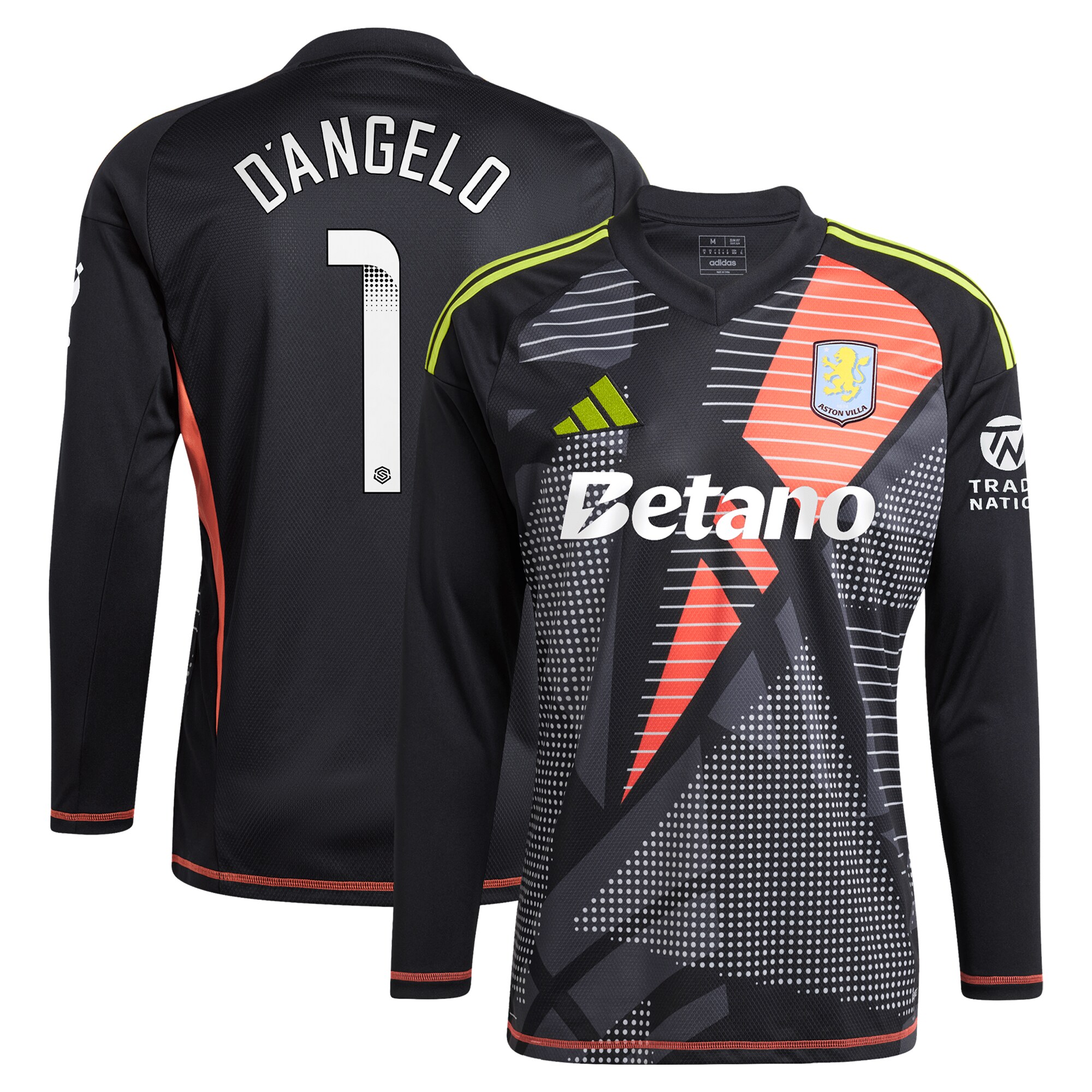 aston villa wsl adidas goalkeeper shirt 2024-25 – long sleeve with d8217angelo 1 printing Collection | Official Aston Villa FC Gear Online