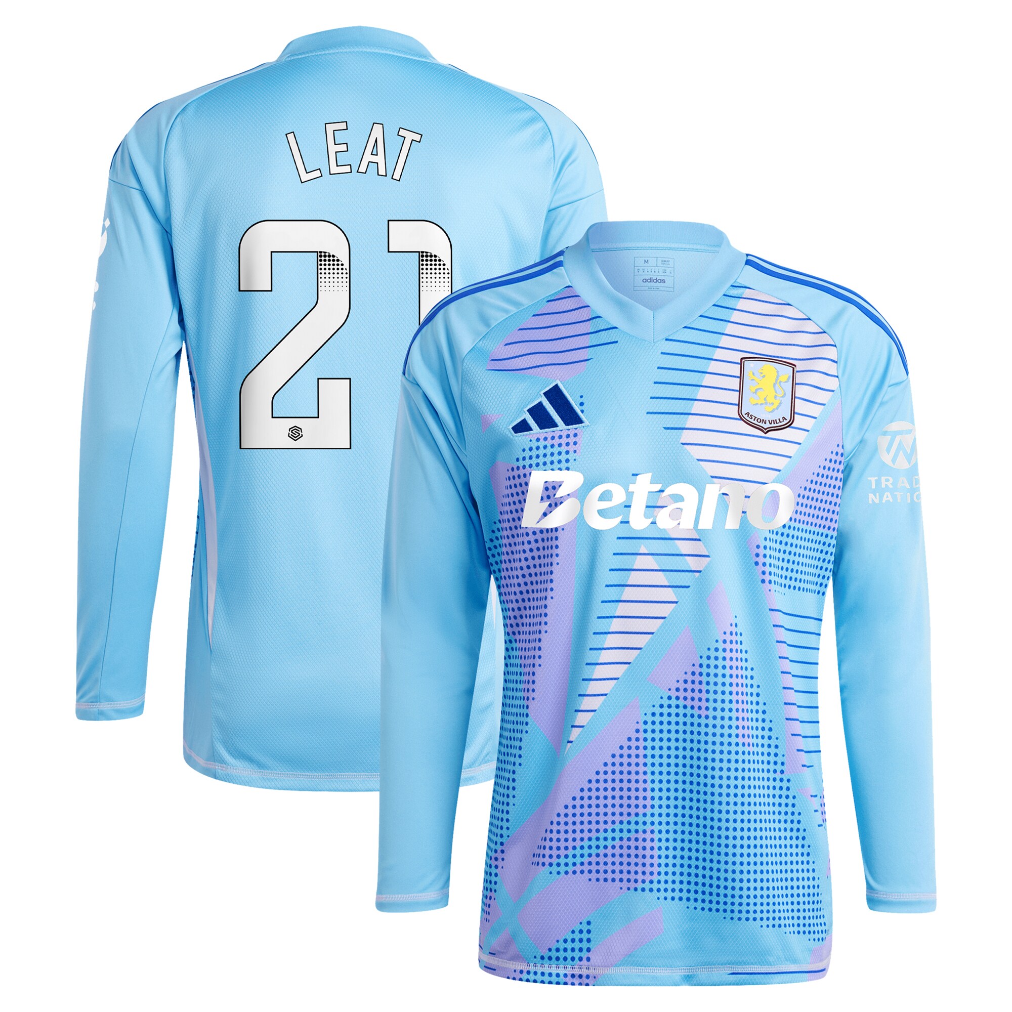 aston villa wsl adidas goalkeeper shirt 2024-25 – long sleeve with leat 21 printing – 202030996 Collection | Official Aston Villa FC Gear Online