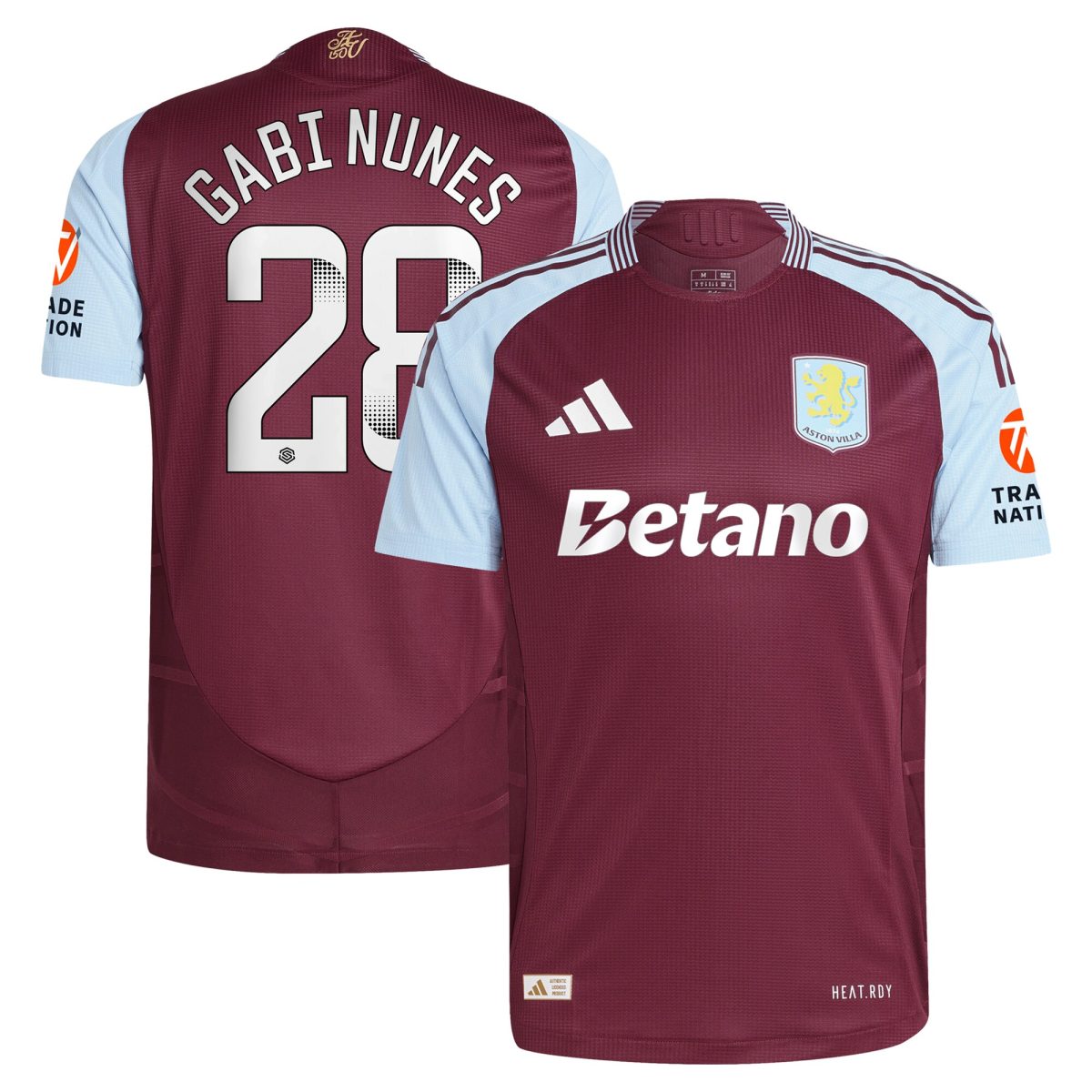 aston villa wsl adidas home authentic shirt 2024-25 with gabi nunes 28 printing Collection | Official Aston Villa FC Gear Online