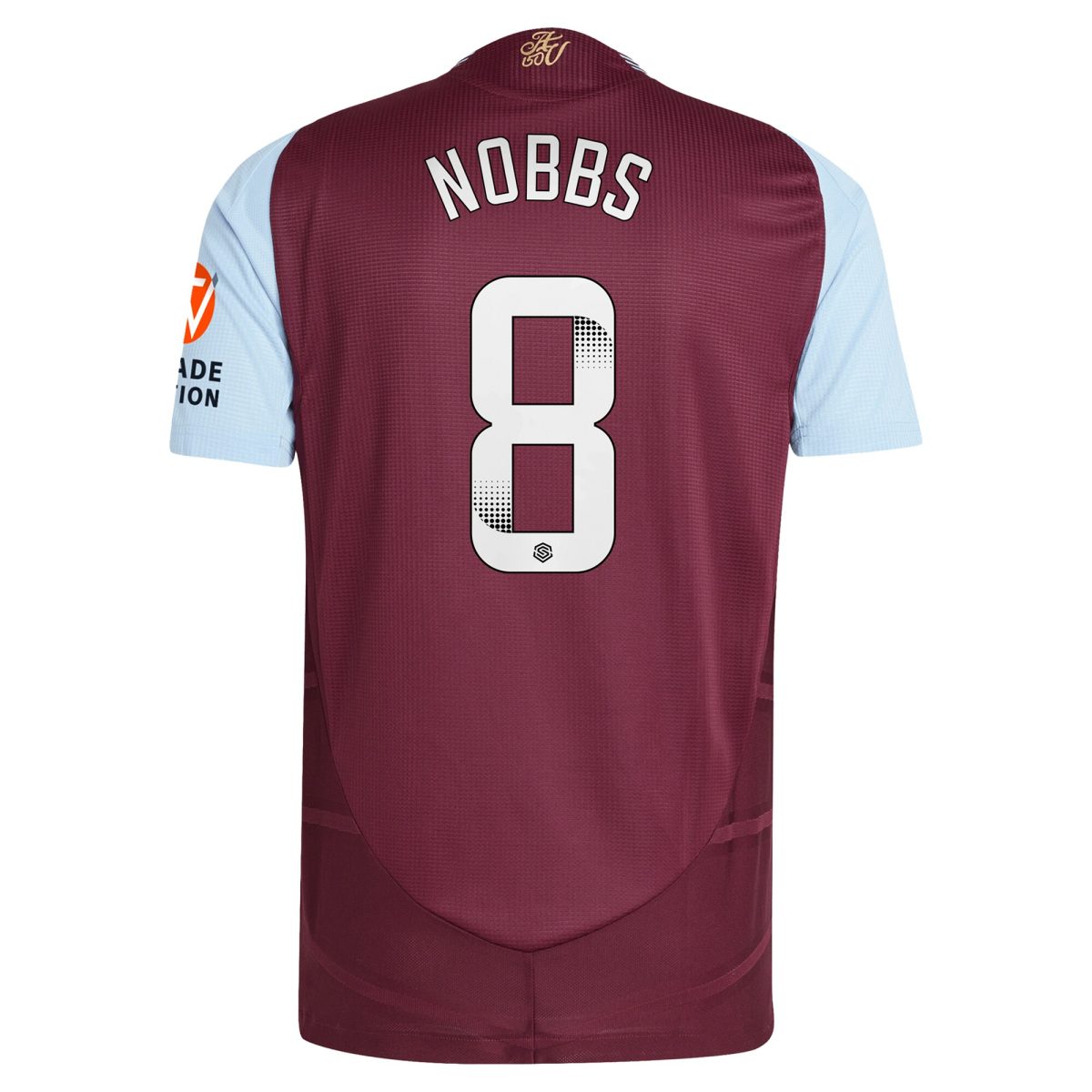 aston villa wsl adidas home authentic shirt 2024-25 with nobbs 8 printing Collection | Official Aston Villa FC Gear Online