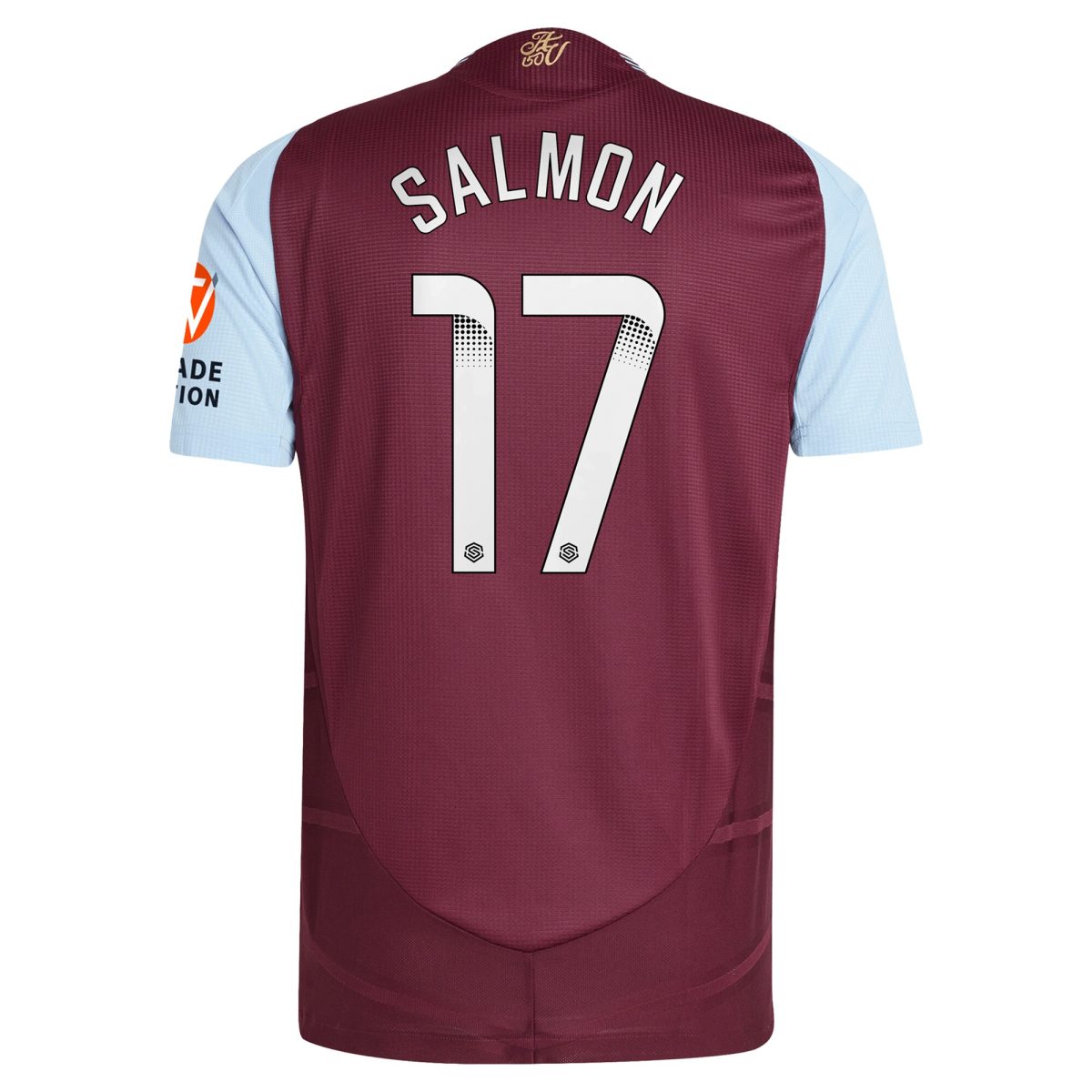 aston villa wsl adidas home authentic shirt 2024-25 with salmon 17 printing Collection | Official Aston Villa FC Gear Online