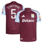 aston villa wsl adidas home authentic shirt 2024-25 with staniforth 5 printing Collection | Official Aston Villa FC Gear Online