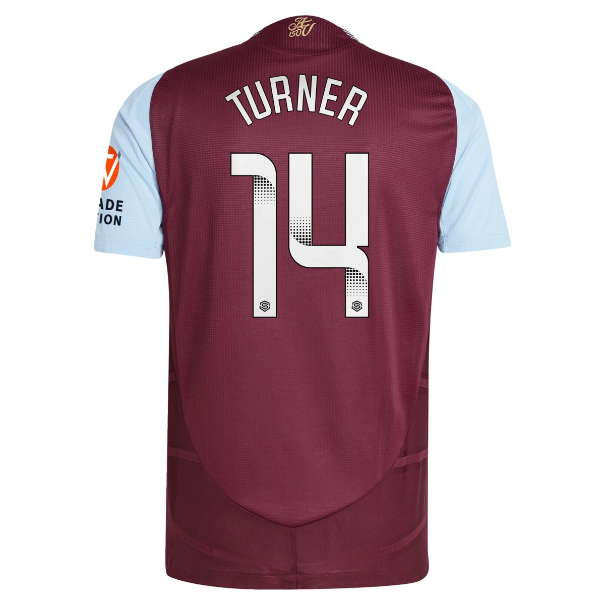 aston villa wsl adidas home authentic shirt 2024-25 with turner 14 printing Collection | Official Aston Villa FC Gear Online