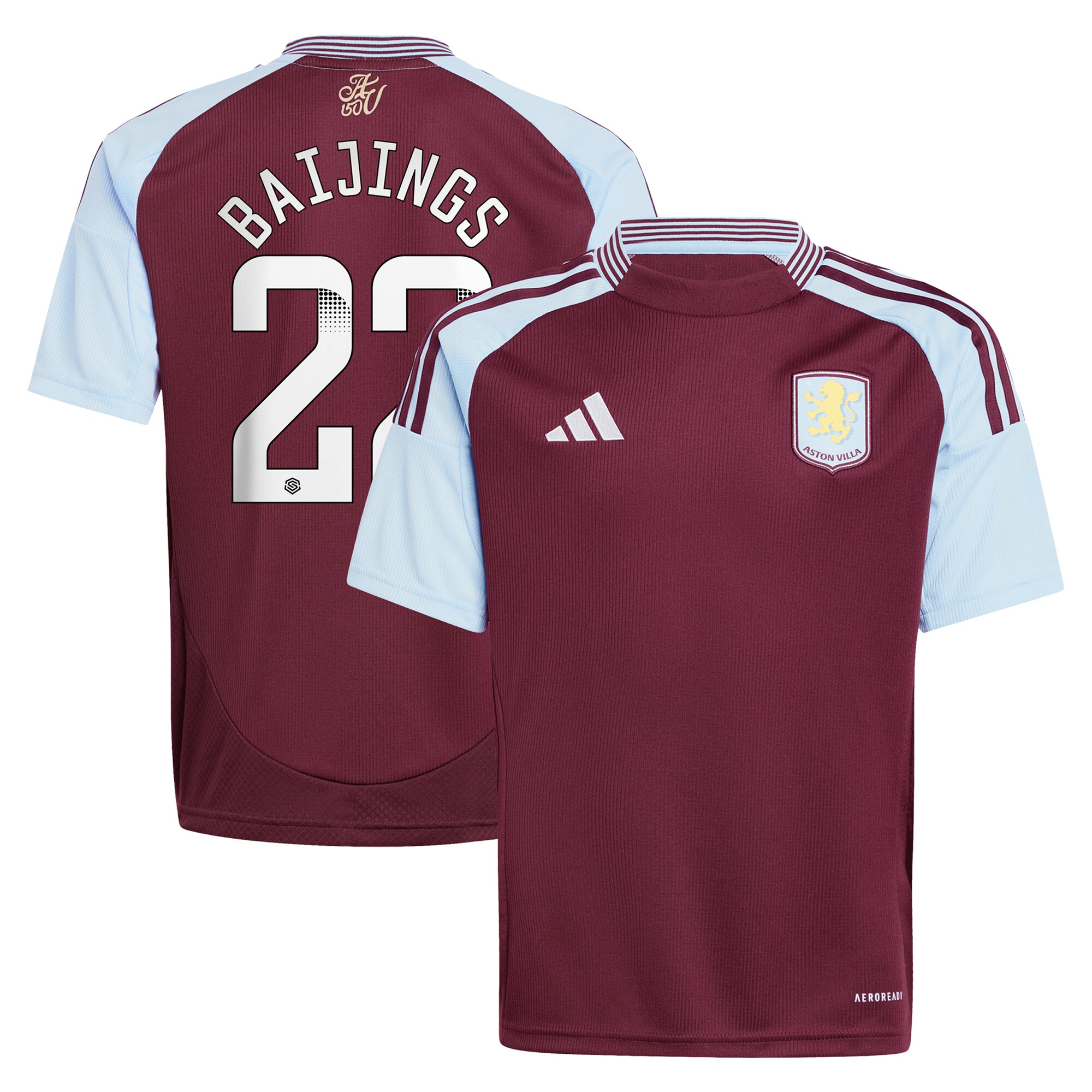 aston villa wsl adidas home shirt 2024-25 – kids with baijings 22 printing Collection | Official Aston Villa FC Gear Online