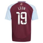 aston villa wsl adidas home shirt 2024-25 – kids with leon 19 printing Collection | Official Aston Villa FC Gear Online