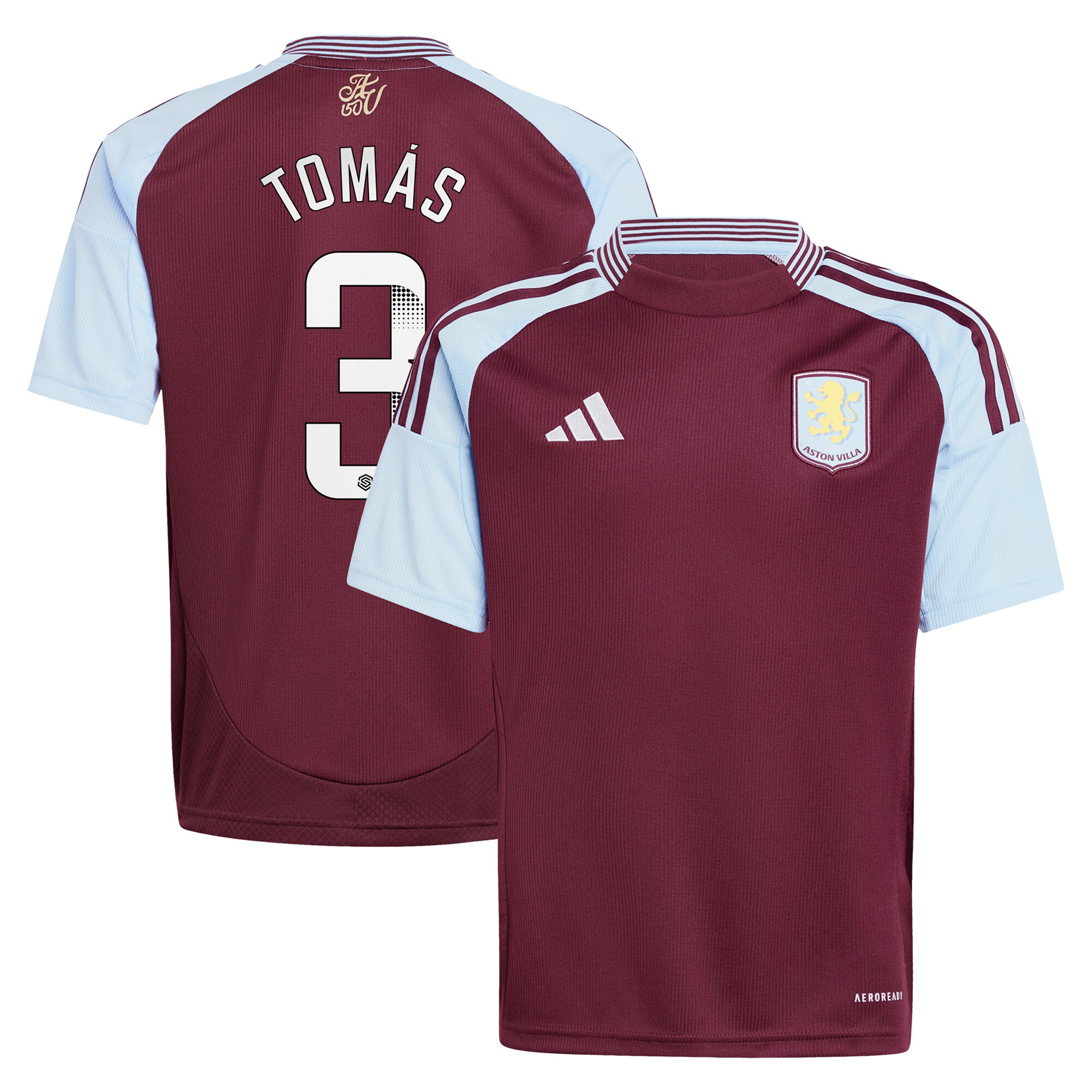 aston villa wsl adidas home shirt 2024-25 – kids with tomás 3 printing Collection | Official Aston Villa FC Gear Online