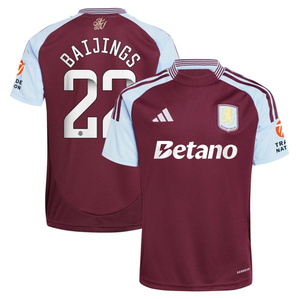 aston villa wsl adidas home shirt 2024-25 with baijings 22 printing Collection | Official Aston Villa FC Gear Online