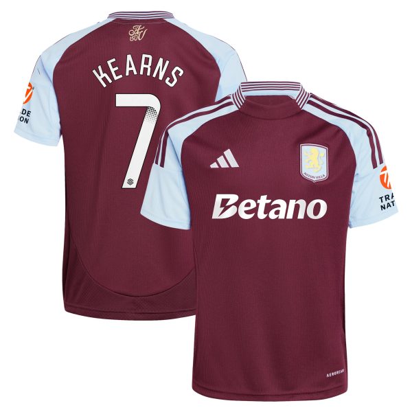 aston villa wsl adidas home shirt 2024-25 with kearns 7 printing Collection | Official Aston Villa FC Gear Online