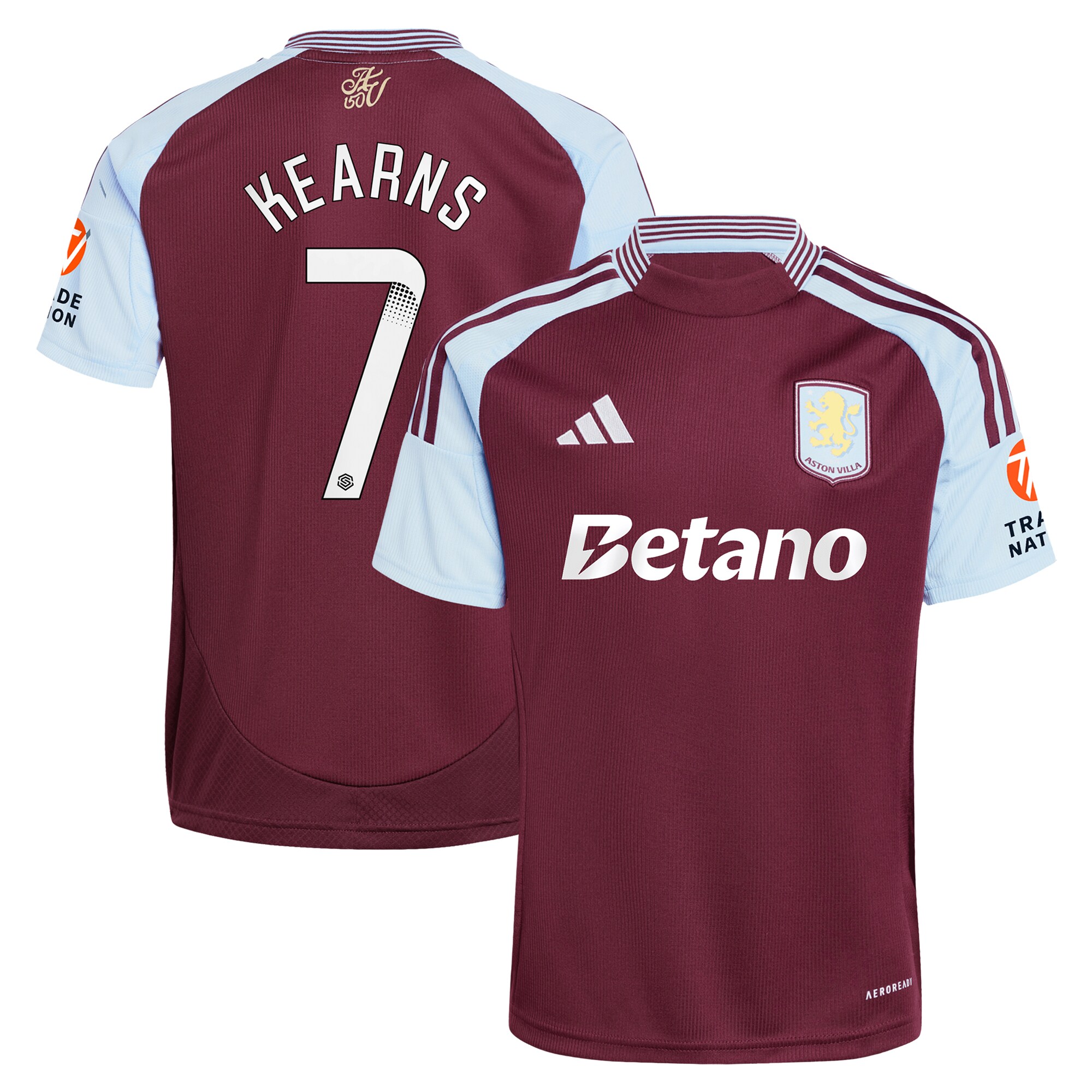 aston villa wsl adidas home shirt 2024-25 with kearns 7 printing Collection | Official Aston Villa FC Gear Online