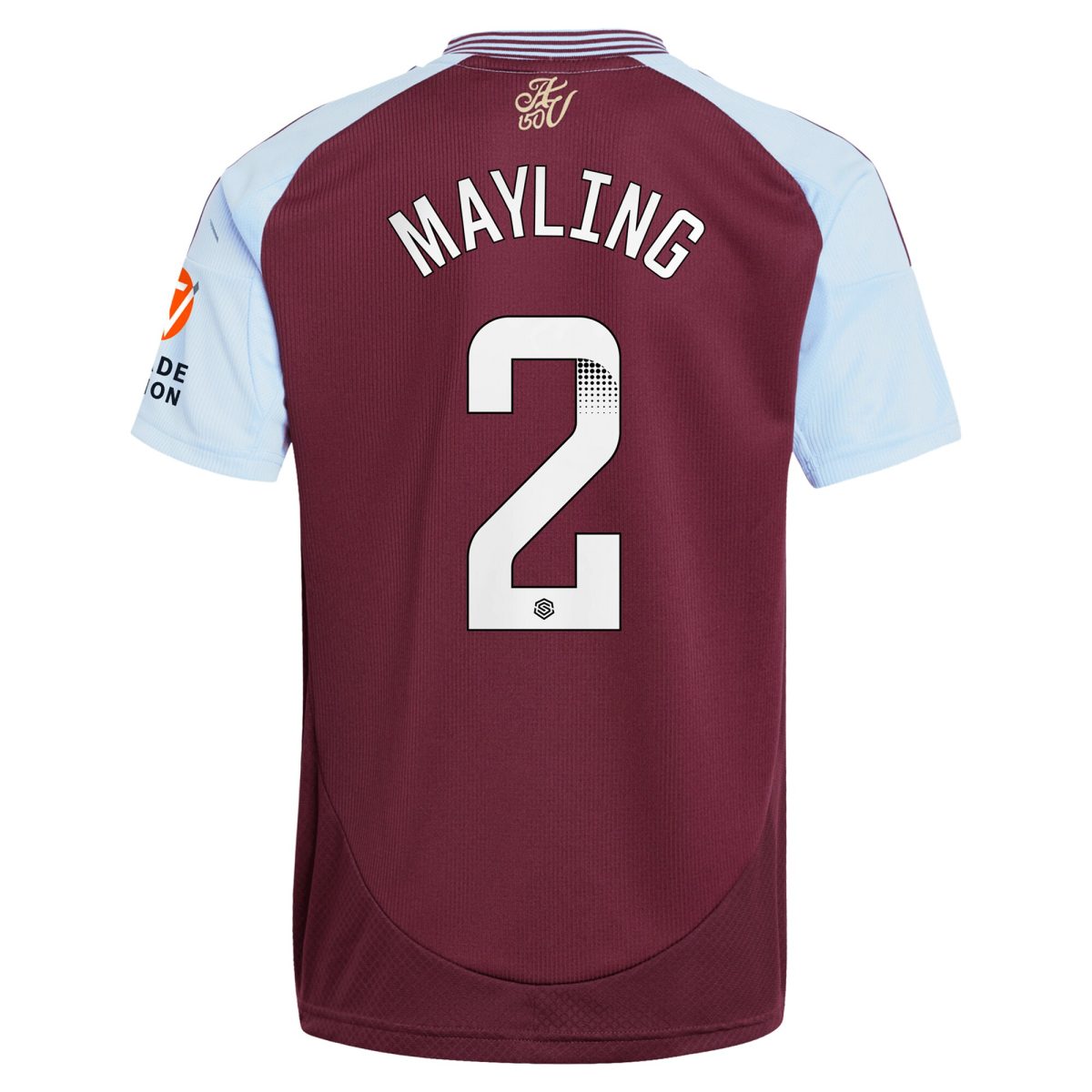 aston villa wsl adidas home shirt 2024-25 with mayling 2 printing Collection | Official Aston Villa FC Gear Online