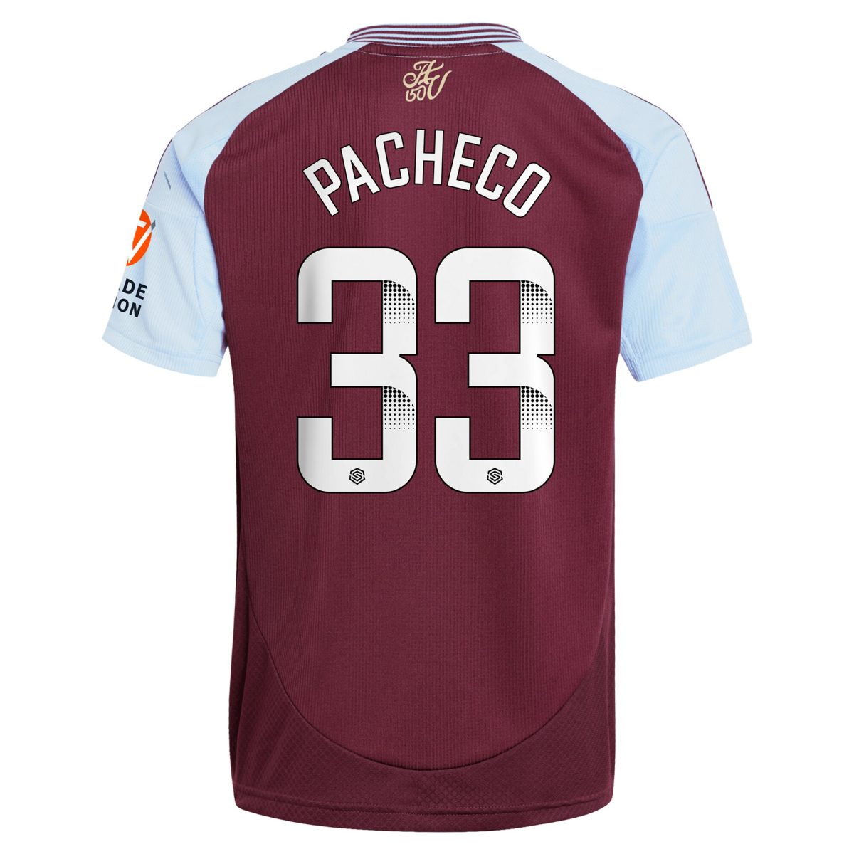 aston villa wsl adidas home shirt 2024-25 with pacheco 33 printing Collection | Official Aston Villa FC Gear Online