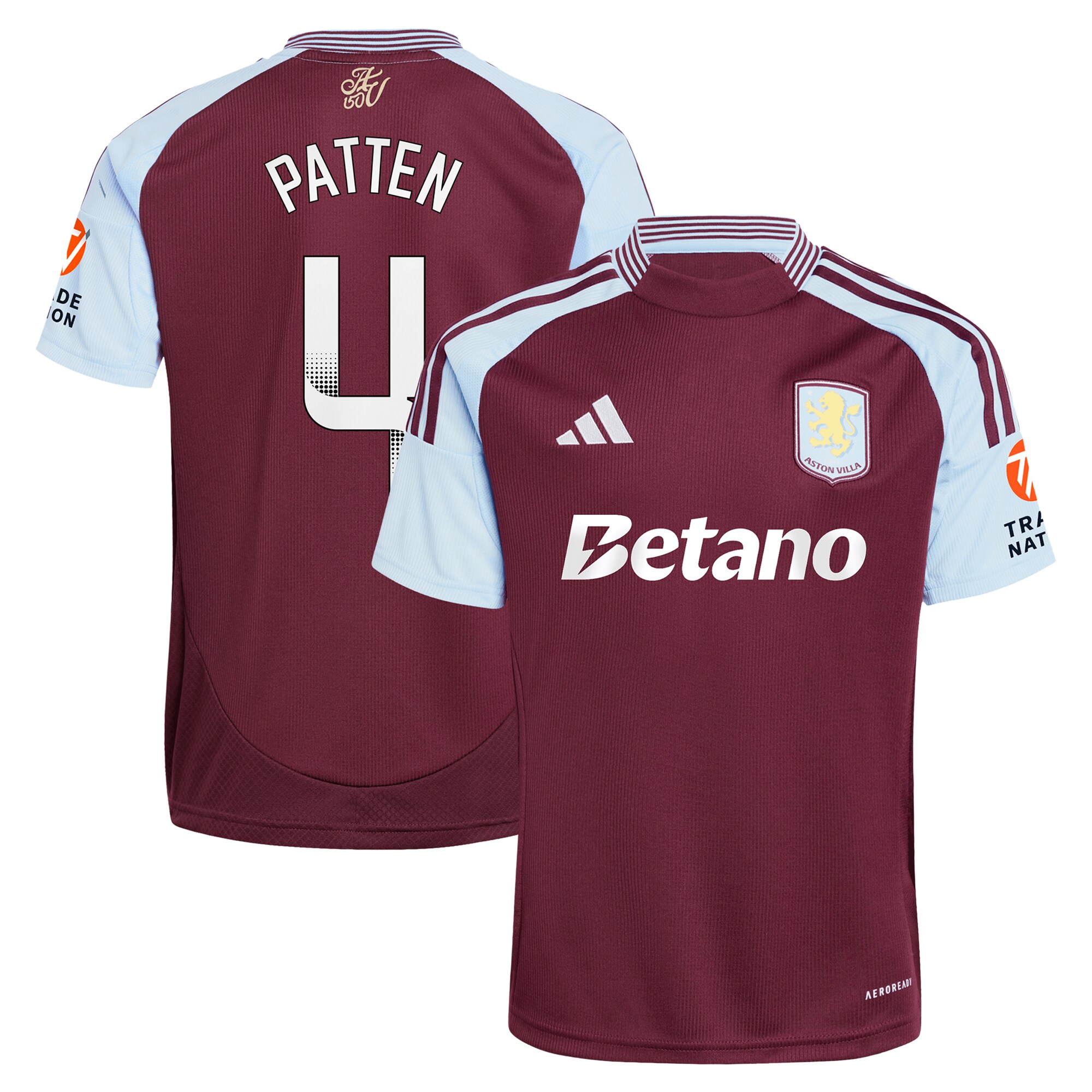 aston villa wsl adidas home shirt 2024-25 with patten 4 printing Collection | Official Aston Villa FC Gear Online
