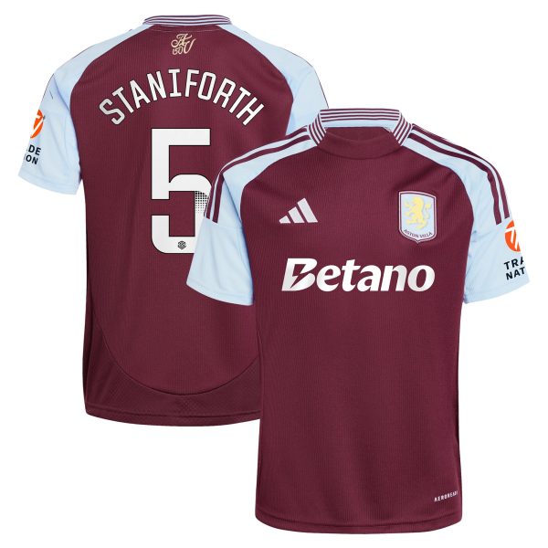 aston villa wsl adidas home shirt 2024-25 with staniforth 5 printing Collection | Official Aston Villa FC Gear Online