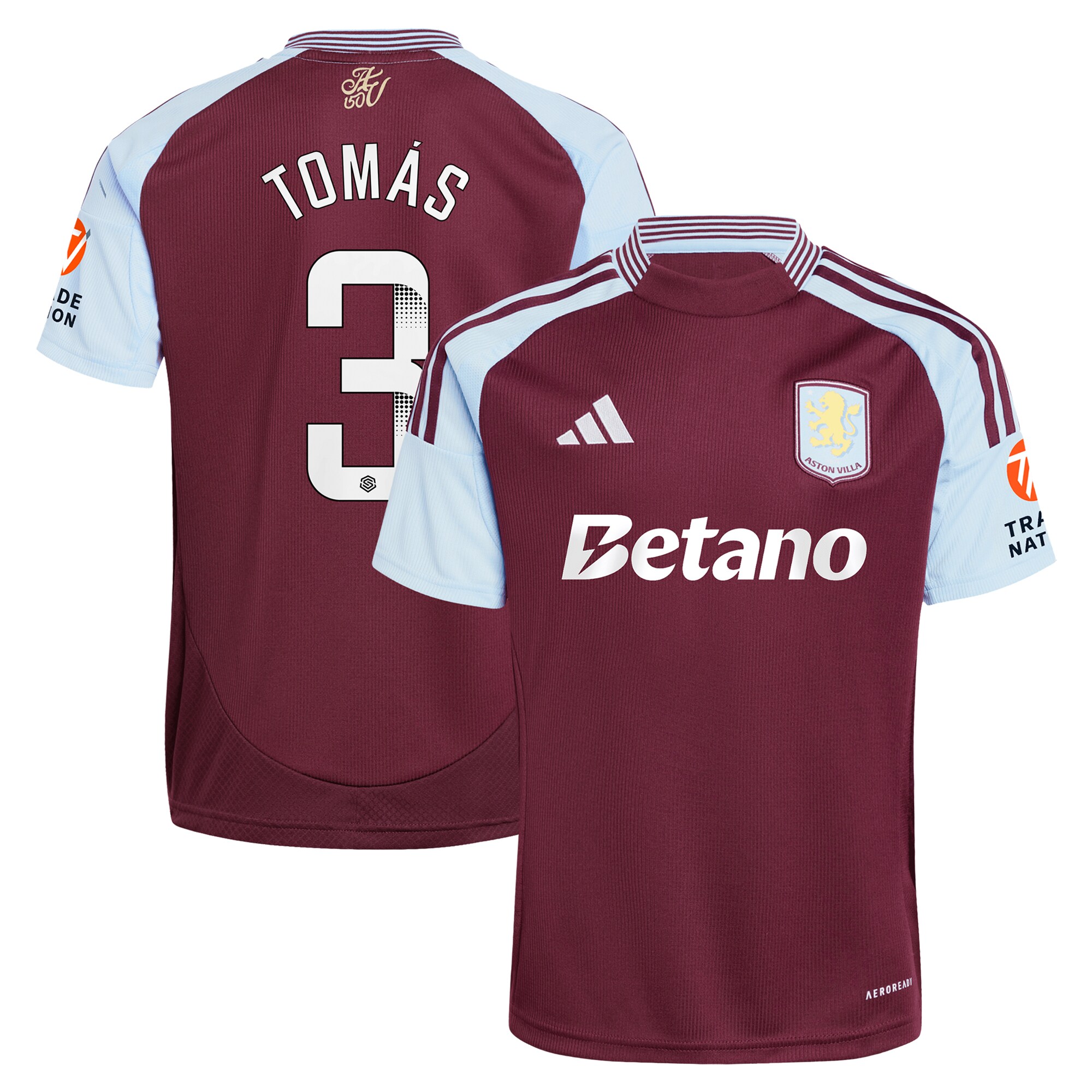 aston villa wsl adidas home shirt 2024-25 with tomás 3 printing Collection | Official Aston Villa FC Gear Online