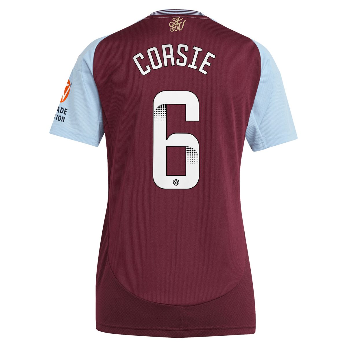 aston villa wsl adidas home shirt 2024-25 – womens with corsie 6 printing Collection | Official Aston Villa FC Gear Online
