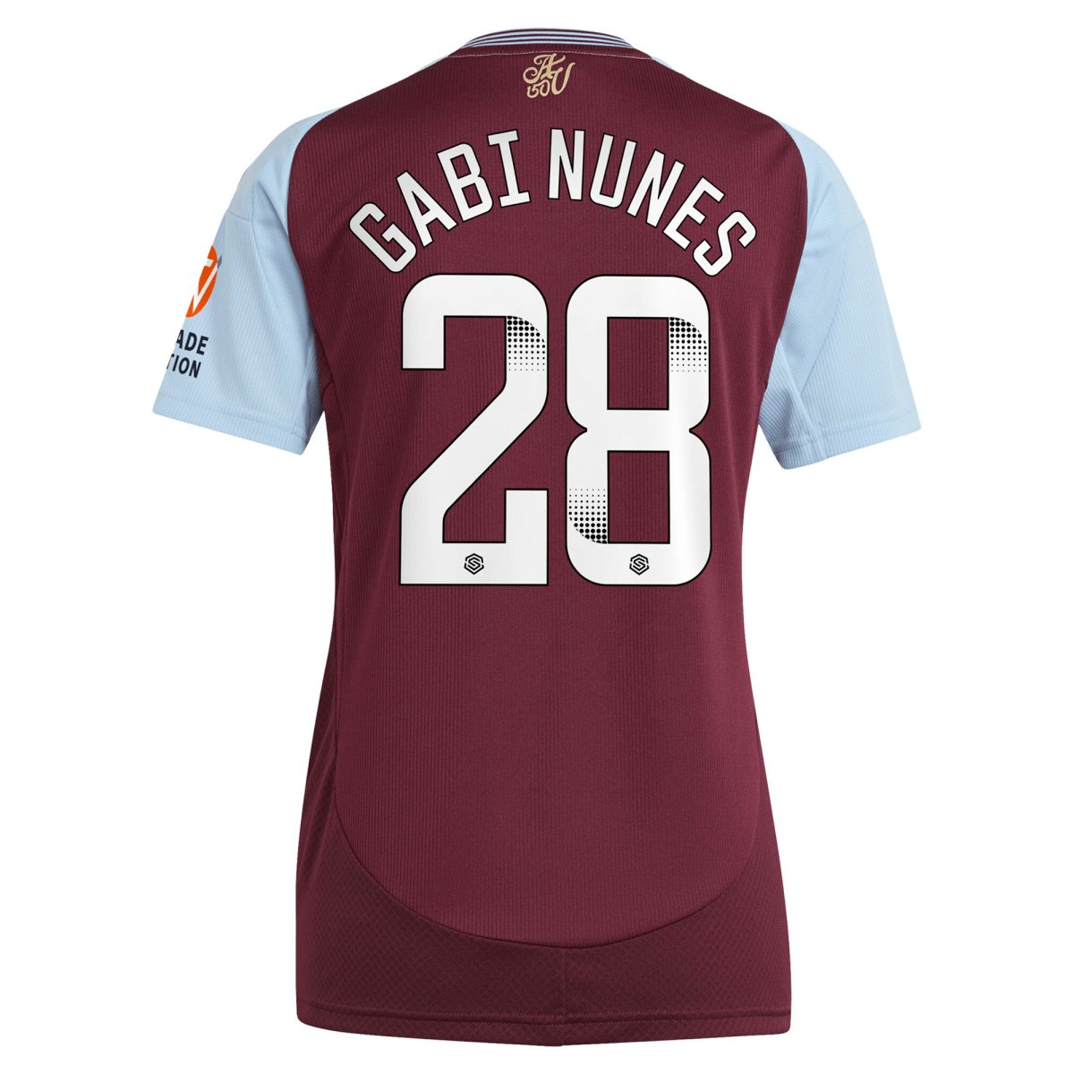 aston villa wsl adidas home shirt 2024-25 – womens with gabi nunes 28 printing Collection | Official Aston Villa FC Gear Online