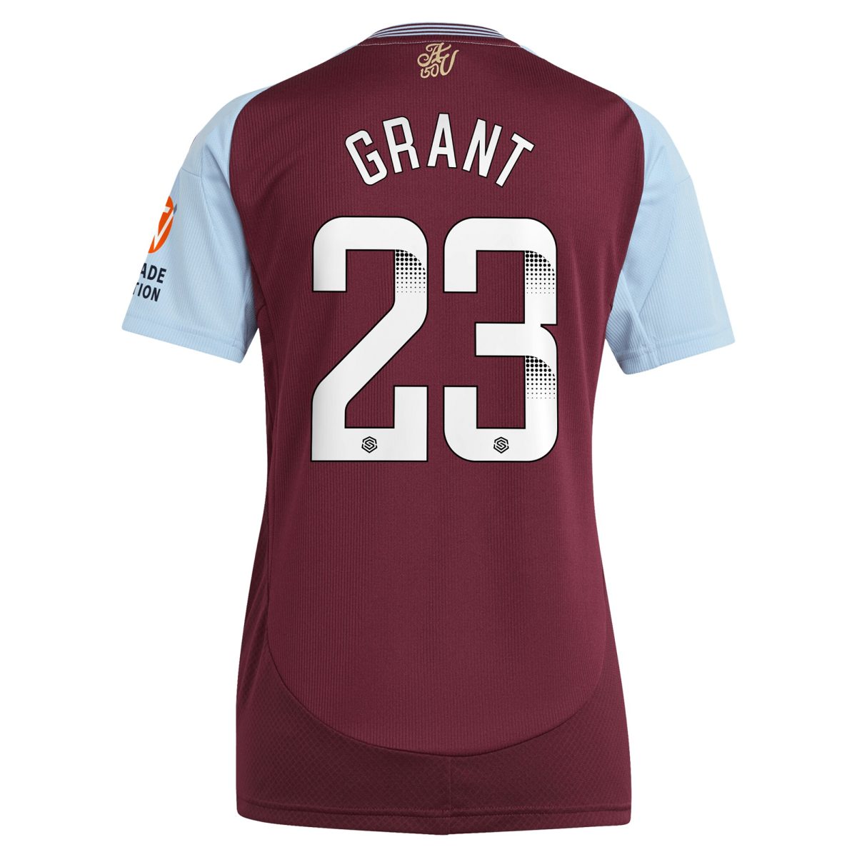aston villa wsl adidas home shirt 2024-25 – womens with grant 23 printing Collection | Official Aston Villa FC Gear Online