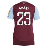 aston villa wsl adidas home shirt 2024-25 – womens with grant 23 printing Collection | Official Aston Villa FC Gear Online