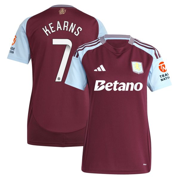 aston villa wsl adidas home shirt 2024-25 – womens with kearns 7 printing Collection | Official Aston Villa FC Gear Online