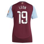 aston villa wsl adidas home shirt 2024-25 – womens with leon 19 printing Collection | Official Aston Villa FC Gear Online