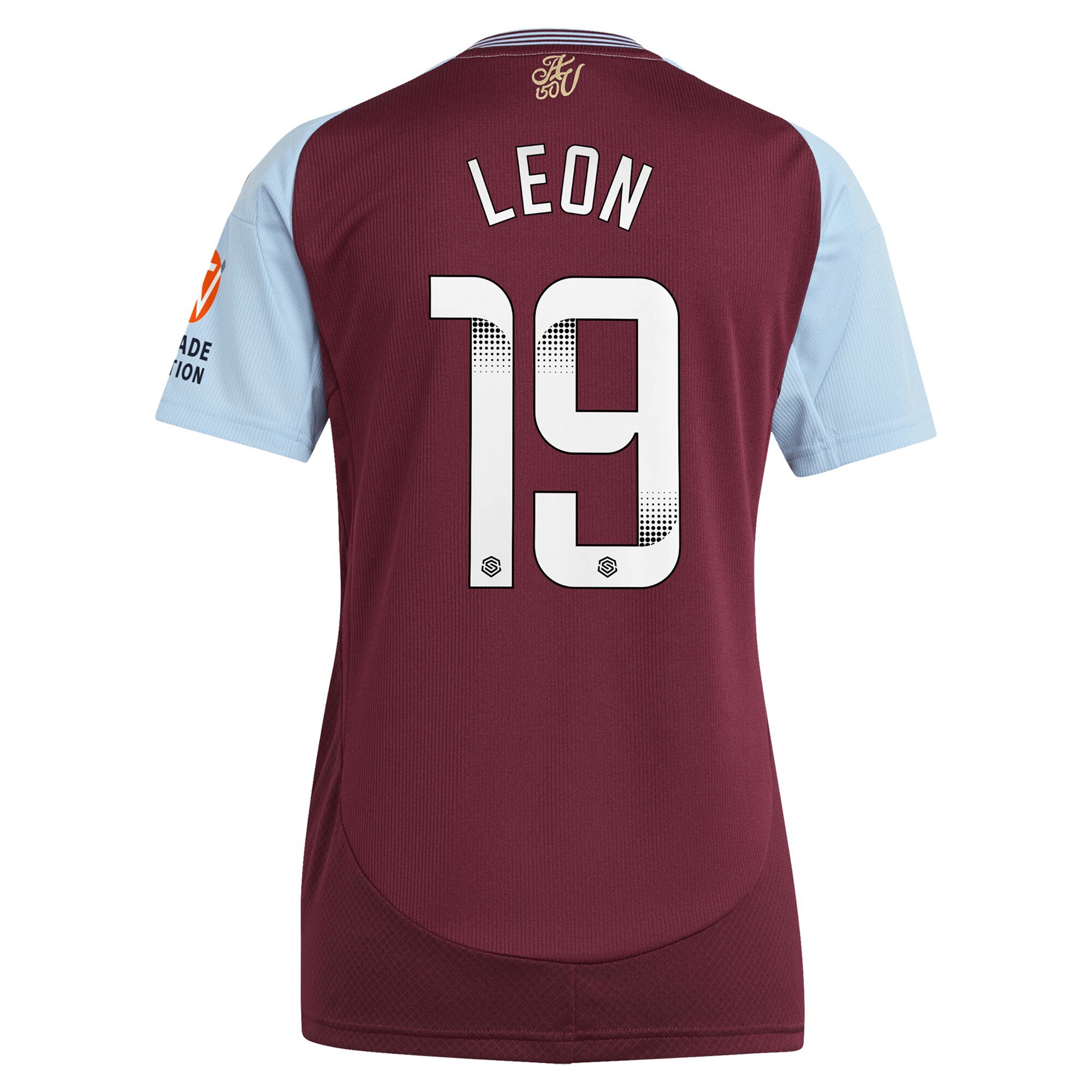 aston villa wsl adidas home shirt 2024-25 – womens with leon 19 printing Collection | Official Aston Villa FC Gear Online
