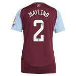 aston villa wsl adidas home shirt 2024-25 – womens with mayling 2 printing Collection | Official Aston Villa FC Gear Online