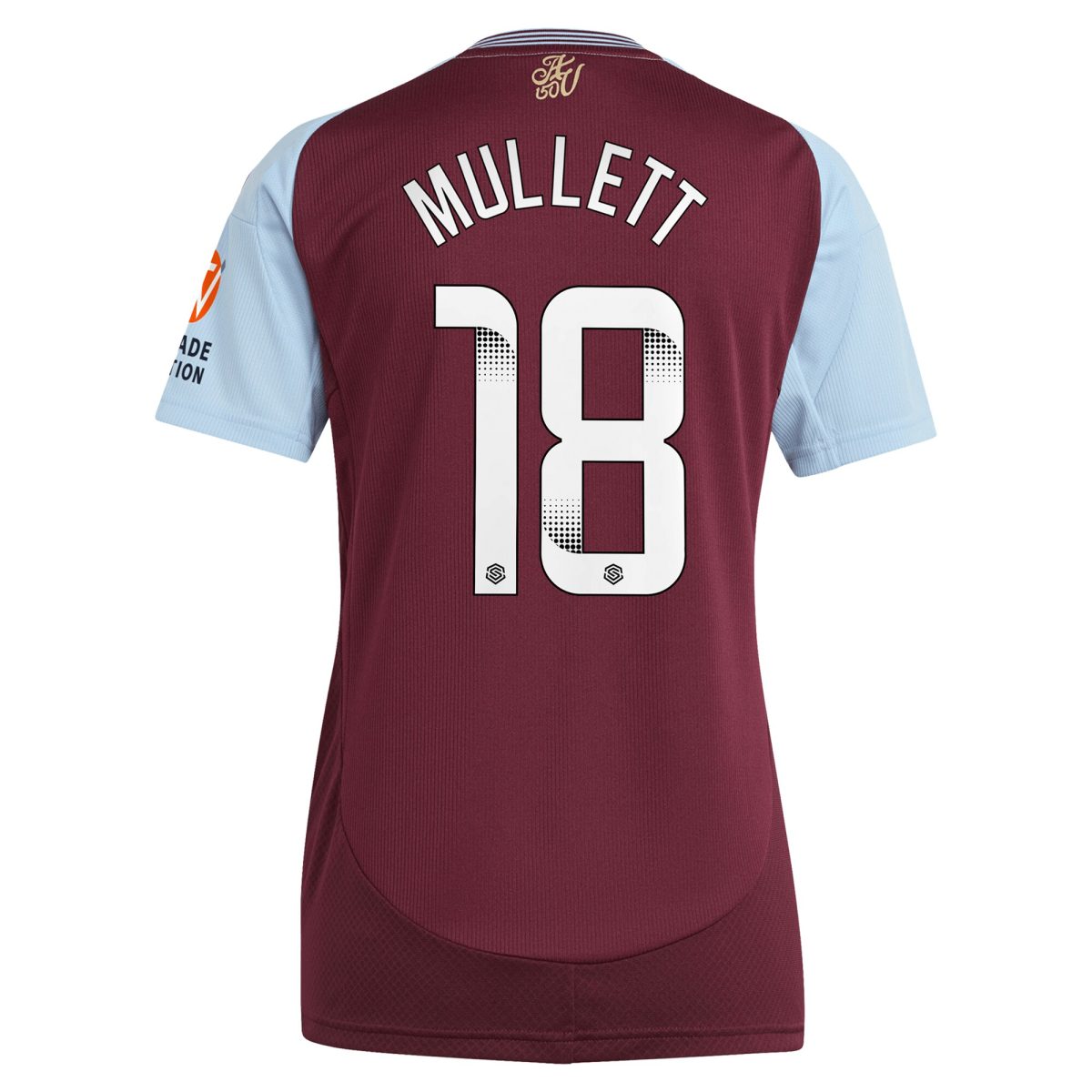 aston villa wsl adidas home shirt 2024-25 – womens with mullett 18 printing Collection | Official Aston Villa FC Gear Online