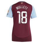 aston villa wsl adidas home shirt 2024-25 – womens with mullett 18 printing Collection | Official Aston Villa FC Gear Online