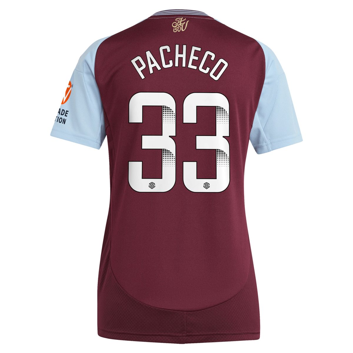 aston villa wsl adidas home shirt 2024-25 – womens with pacheco 33 printing Collection | Official Aston Villa FC Gear Online