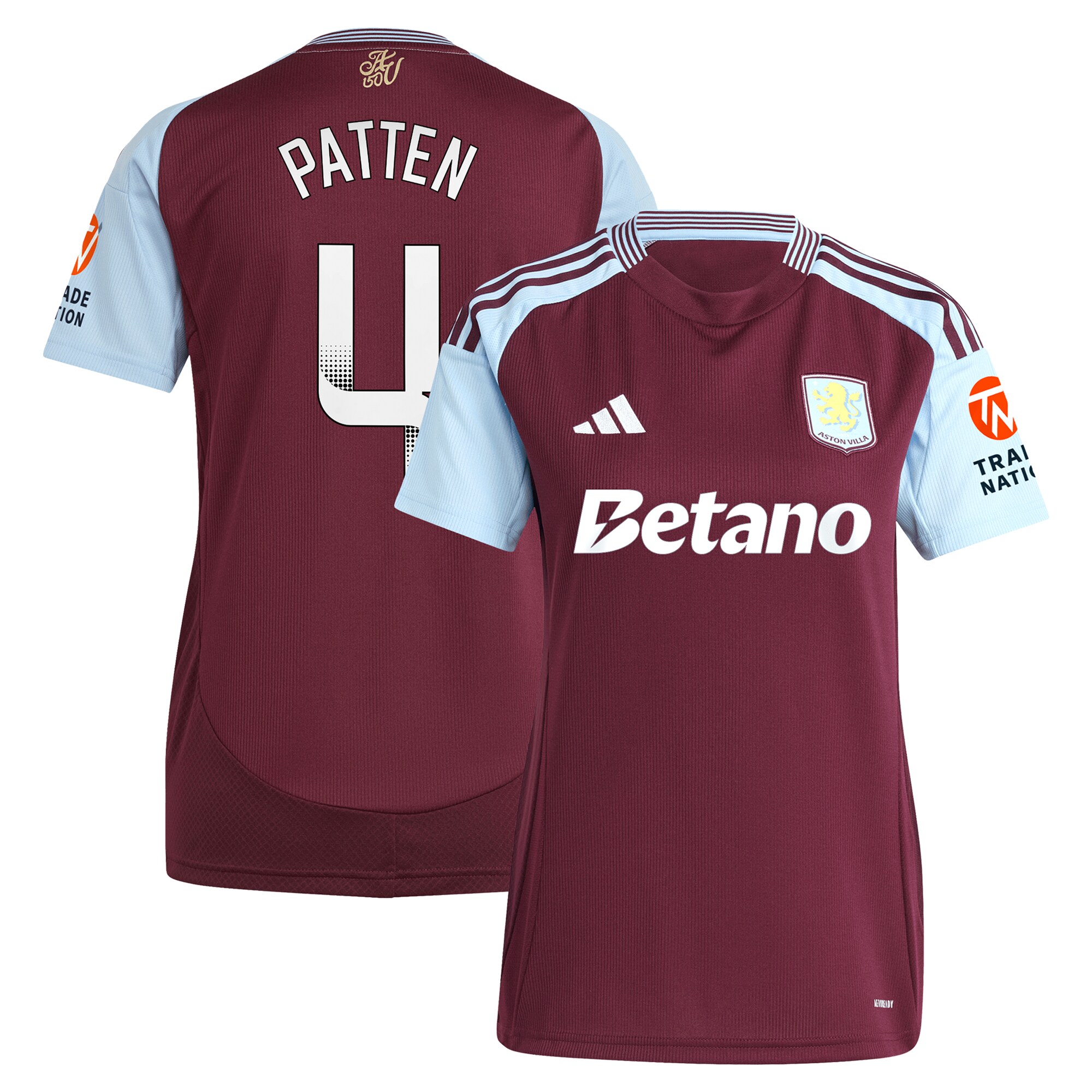 aston villa wsl adidas home shirt 2024-25 – womens with patten 4 printing Collection | Official Aston Villa FC Gear Online