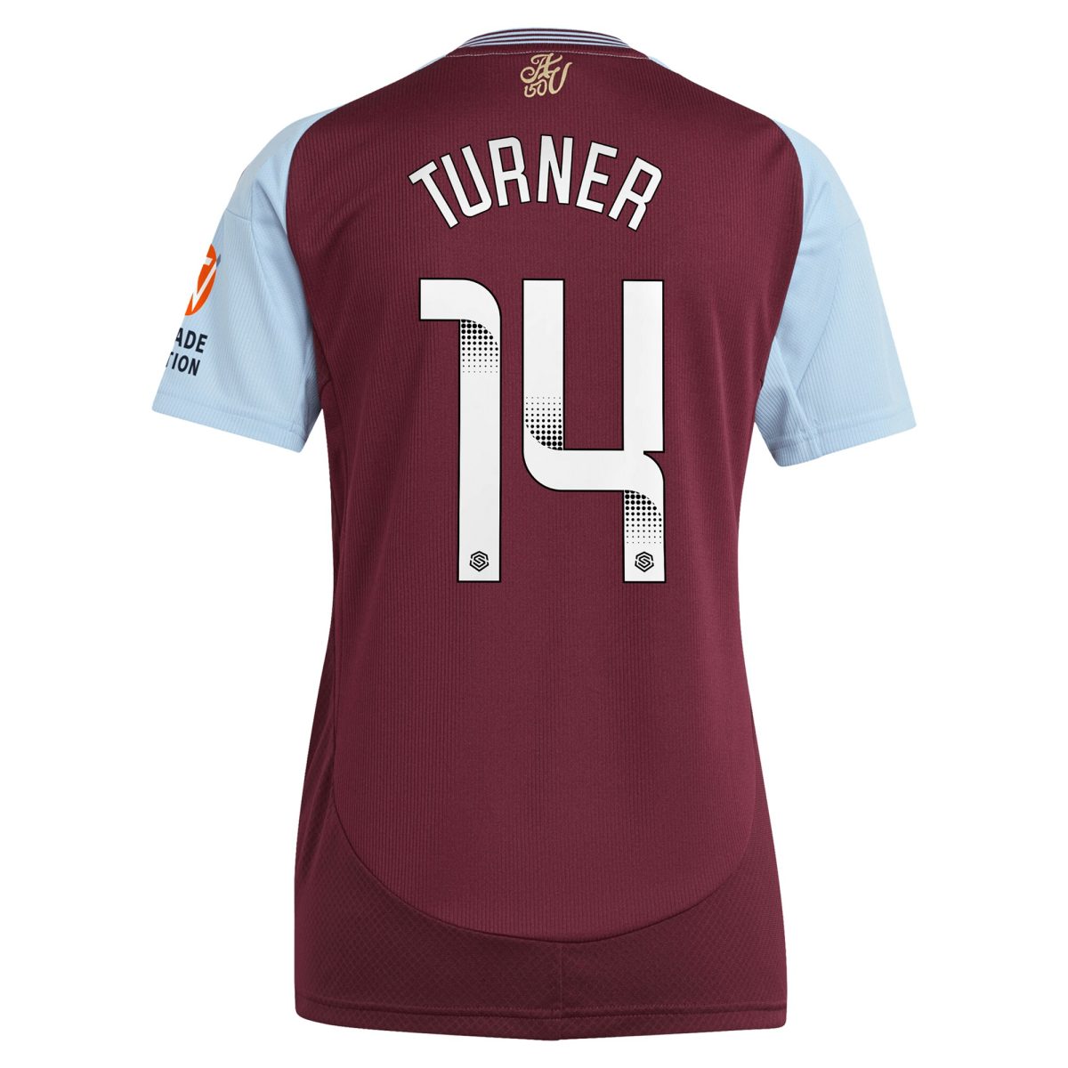 aston villa wsl adidas home shirt 2024-25 – womens with turner 14 printing Collection | Official Aston Villa FC Gear Online