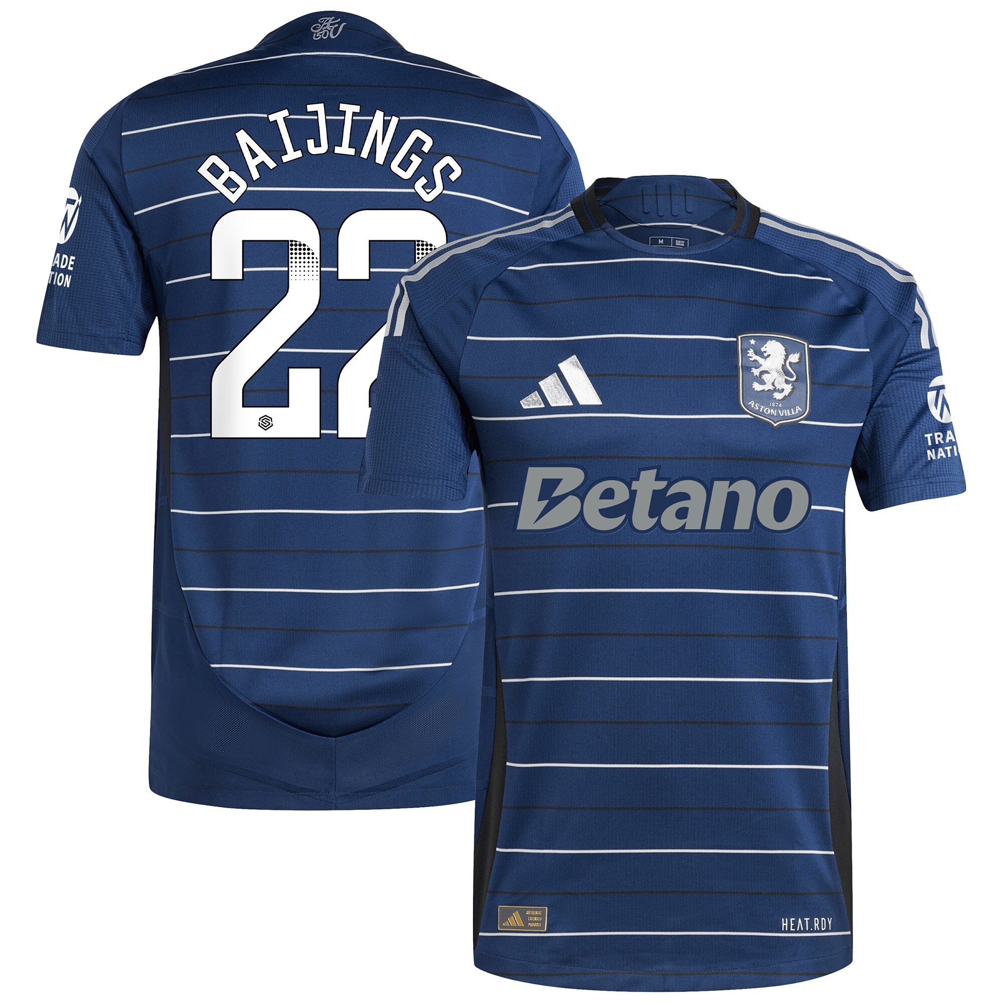 aston villa wsl adidas third authentic shirt 2024-25 with baijings 22 printing Collection | Official Aston Villa FC Gear Online