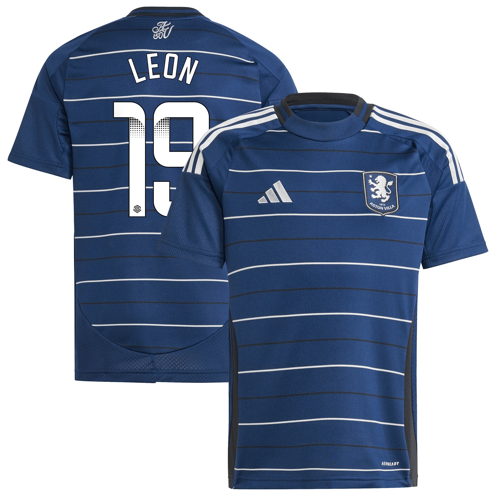 aston villa wsl adidas third shirt 2024-25 – kids with leon 19 printing Collection | Official Aston Villa FC Gear Online