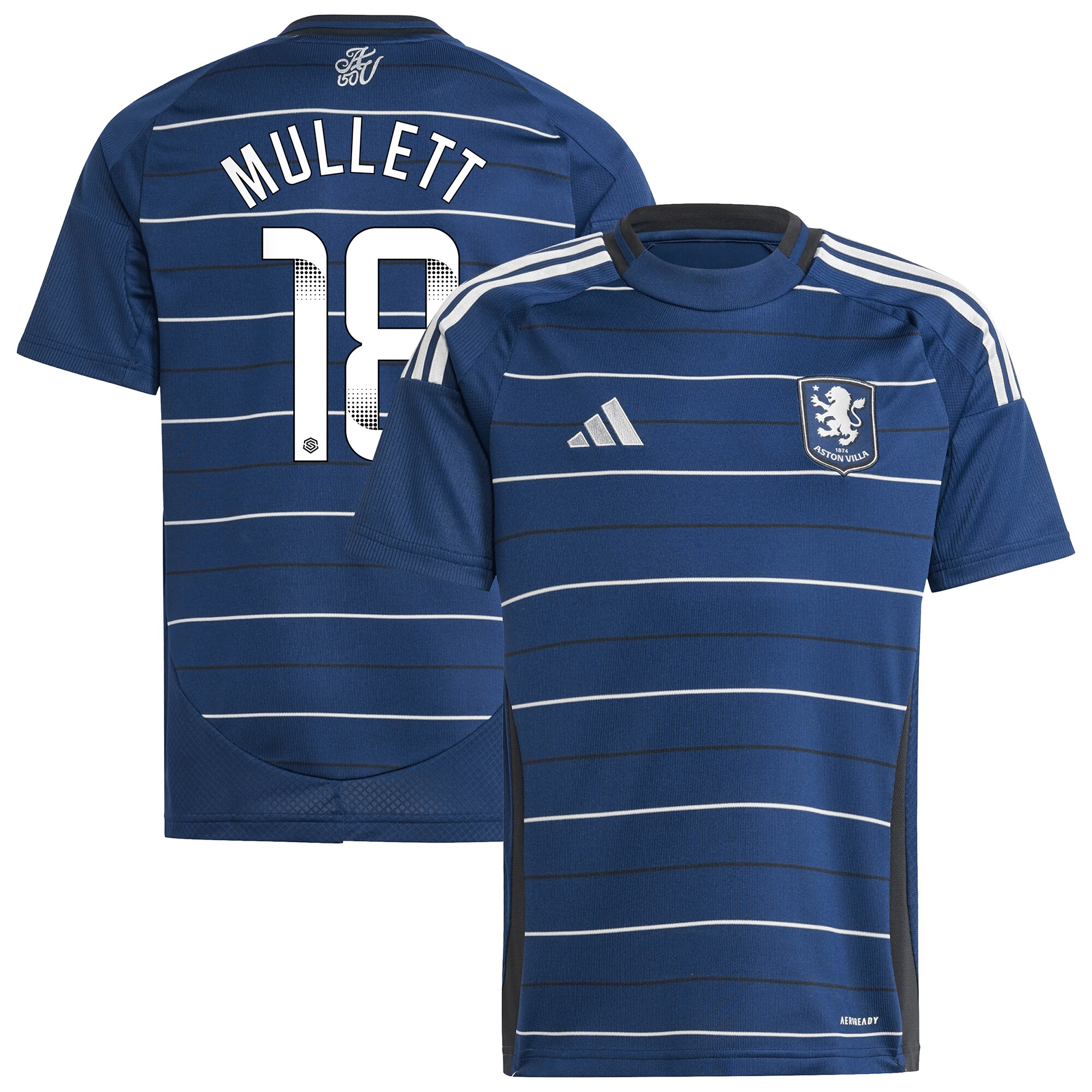 aston villa wsl adidas third shirt 2024-25 – kids with mullett 18 printing Collection | Official Aston Villa FC Gear Online