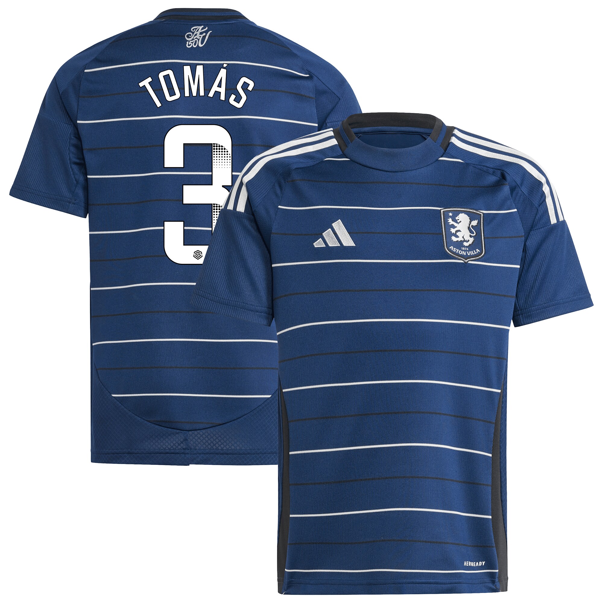 aston villa wsl adidas third shirt 2024-25 – kids with tomás 3 printing Collection | Official Aston Villa FC Gear Online